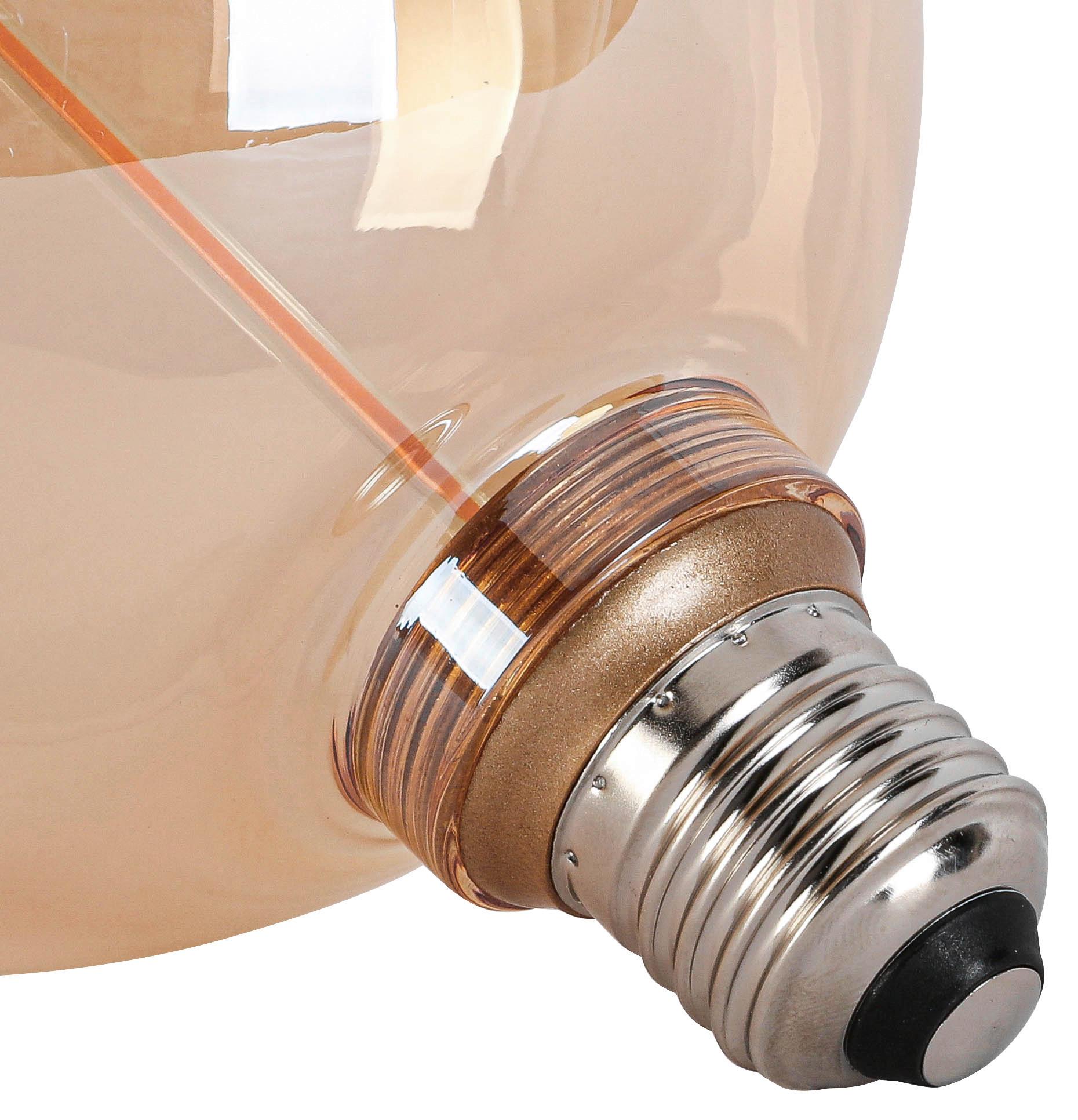 LED-LJUSKÄLLA C82222MM - bärnstensfärgad, Klassisk, metall/glas (12,5/16,6cm) - Mömax