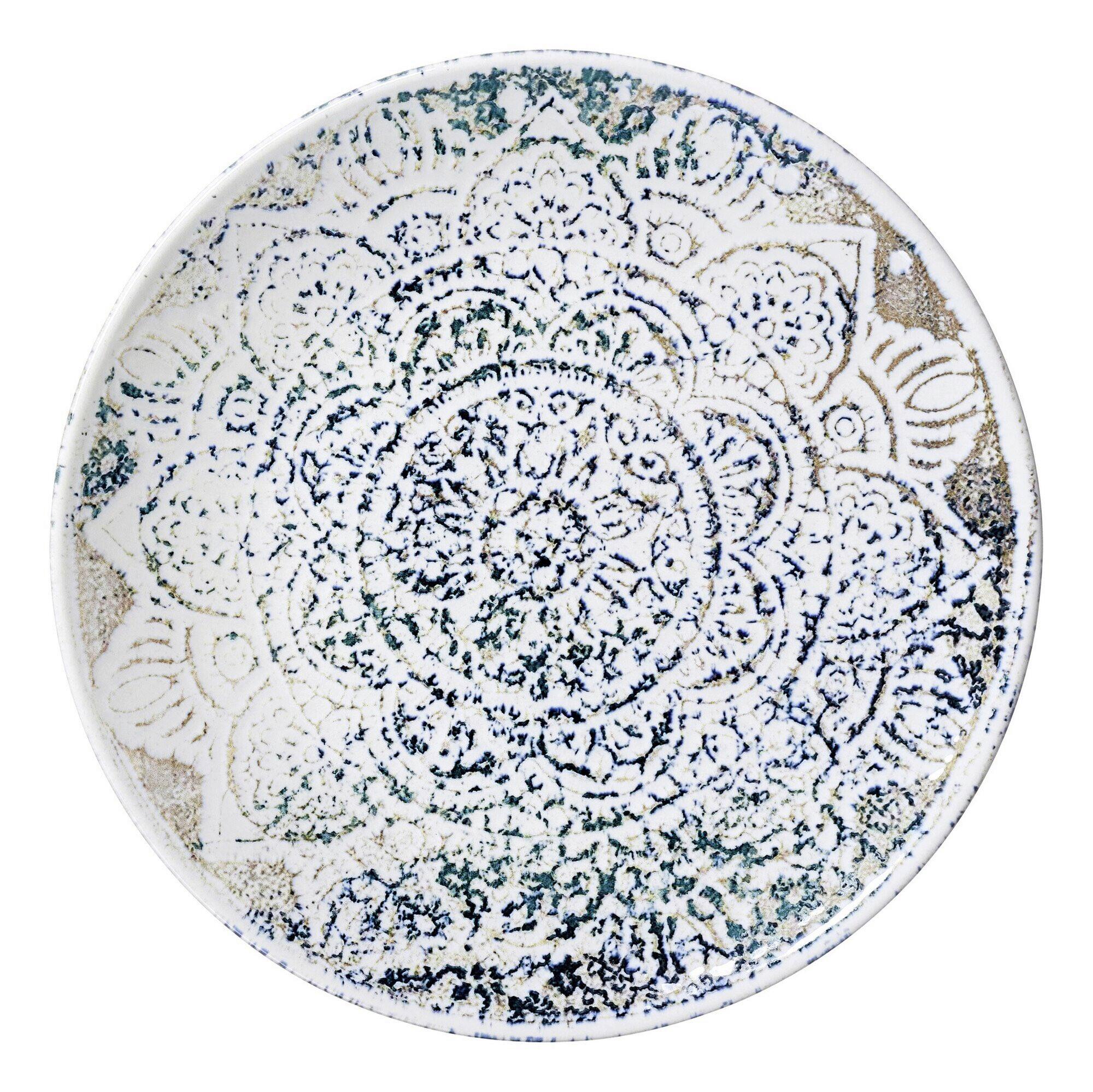 TALERZ DESEROWY LUIGI - beżowy/zielony, Lifestyle, ceramika (21cm) - Ritzenhoff Breker