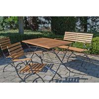 Vrtna Garnitura Lindau, 5-Delni Set, Masivno - antracit/barve akacije, Basics, kovina/les (120/75/80cm) - Gardenson