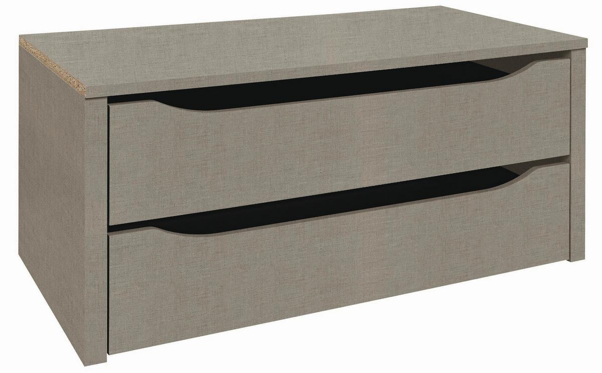 WKŁAD Z SZUFLADAMI ZUBEHÖR PACKS - szary, materiał drewnopochodny (88/39/45cm) - Carryhome