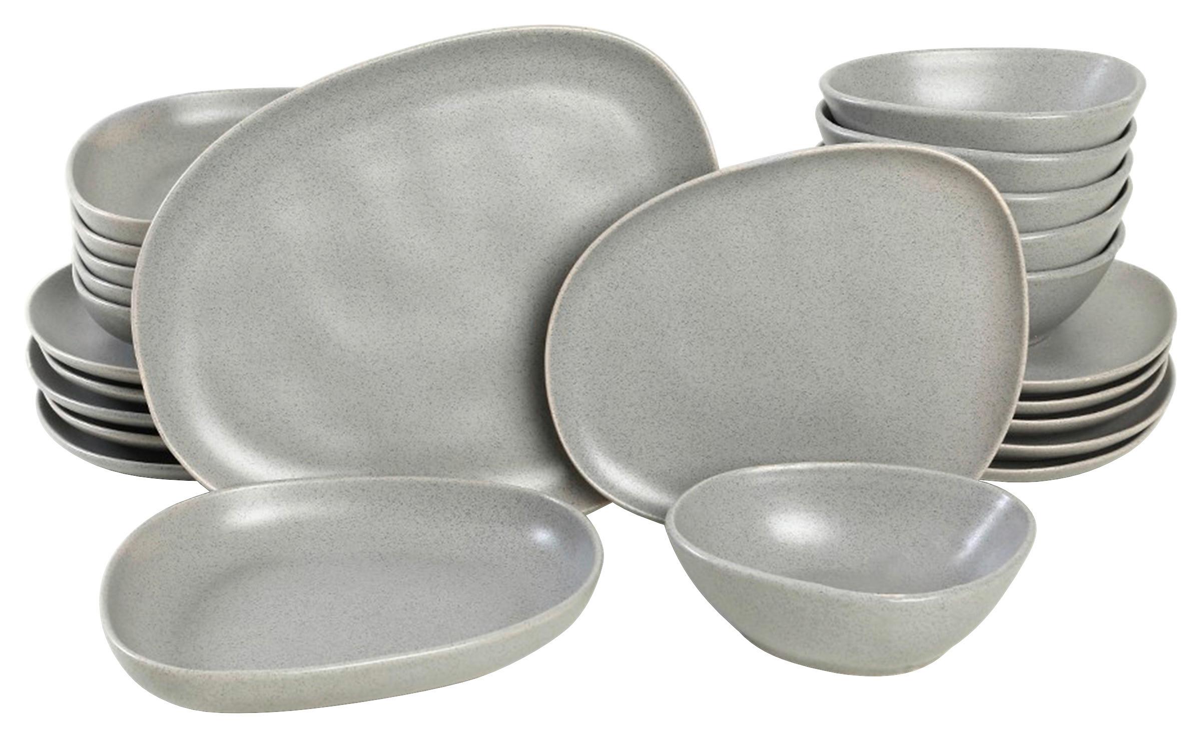SERWIS OBIADOWO-ŚNIADANIOWY ALBEROBELLO - szary, Basics, ceramika