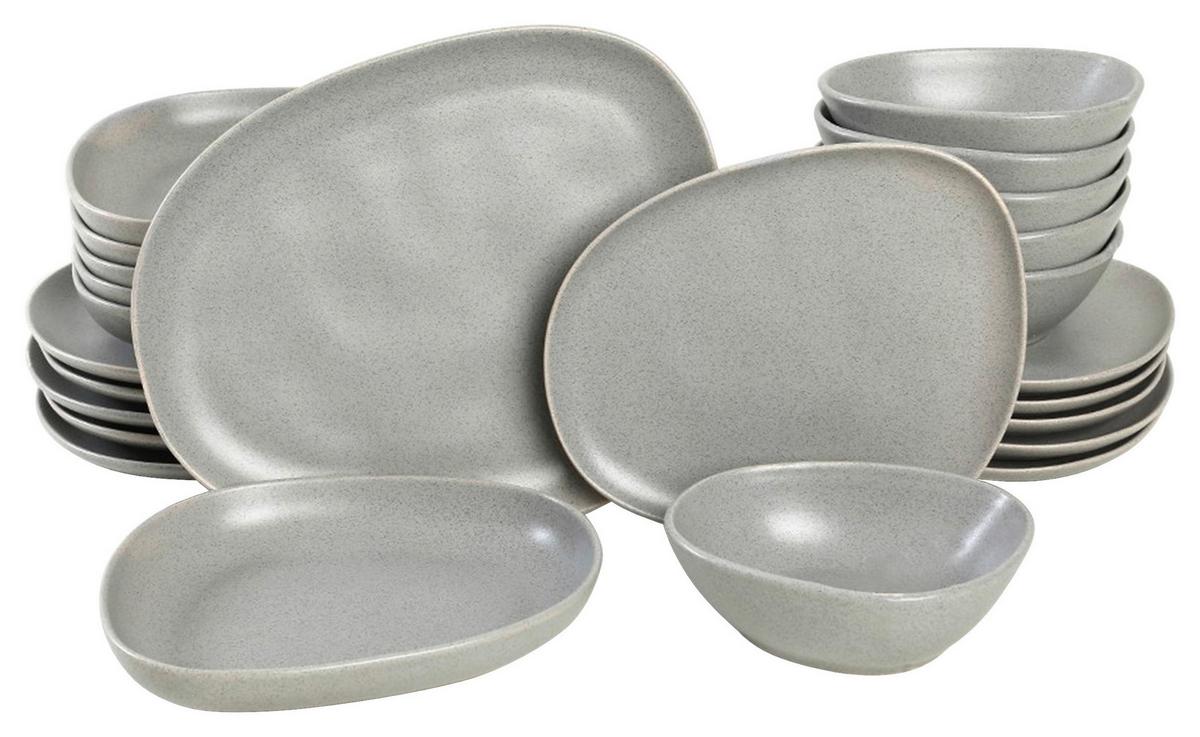 SERWIS OBIADOWO-ŚNIADANIOWY ALBEROBELLO - szary, Basics, ceramika