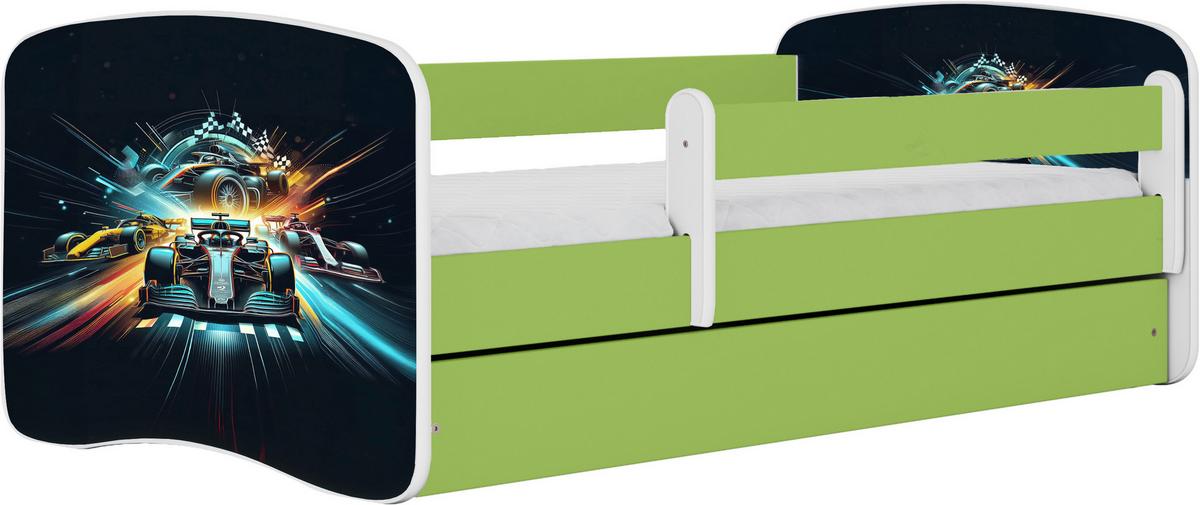 Otroška Postelja Babydreams, Bela, Zelena, 80x160cm - zelena/bela, Moderno, tekstil/leseni material (80/160cm) - MID.YOU