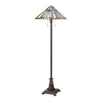 Állólámpa Qz-Maybeck-Fl - sötétbarna/többszínű, Konventionell, üveg/természetes anyagok (30/157.80cm) - Elstead Lighting