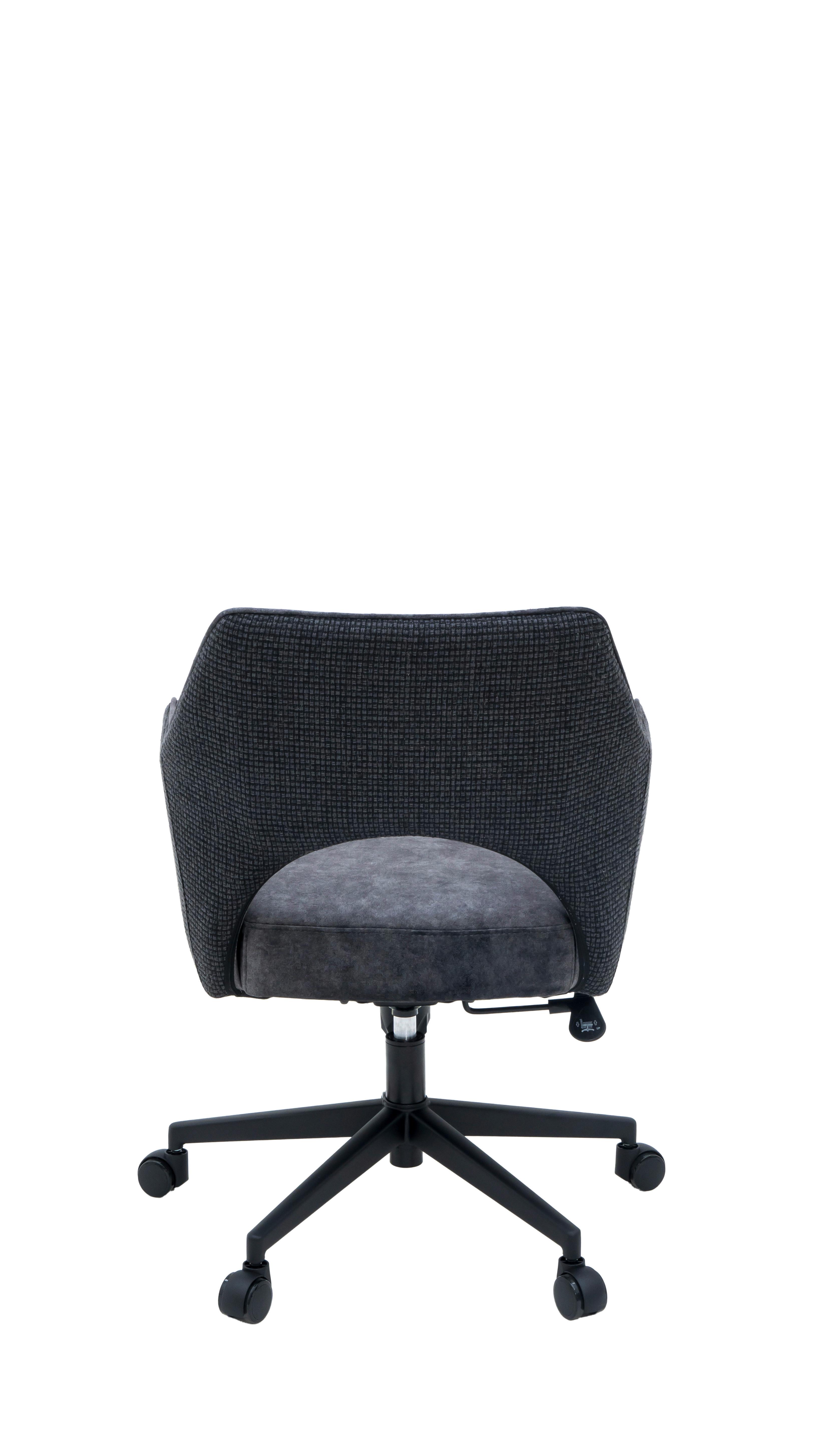 SNURRSTOL VALLETTA - svart/antracit, Klassisk, metall/textil (63/82-88/61cm) - Premium Living