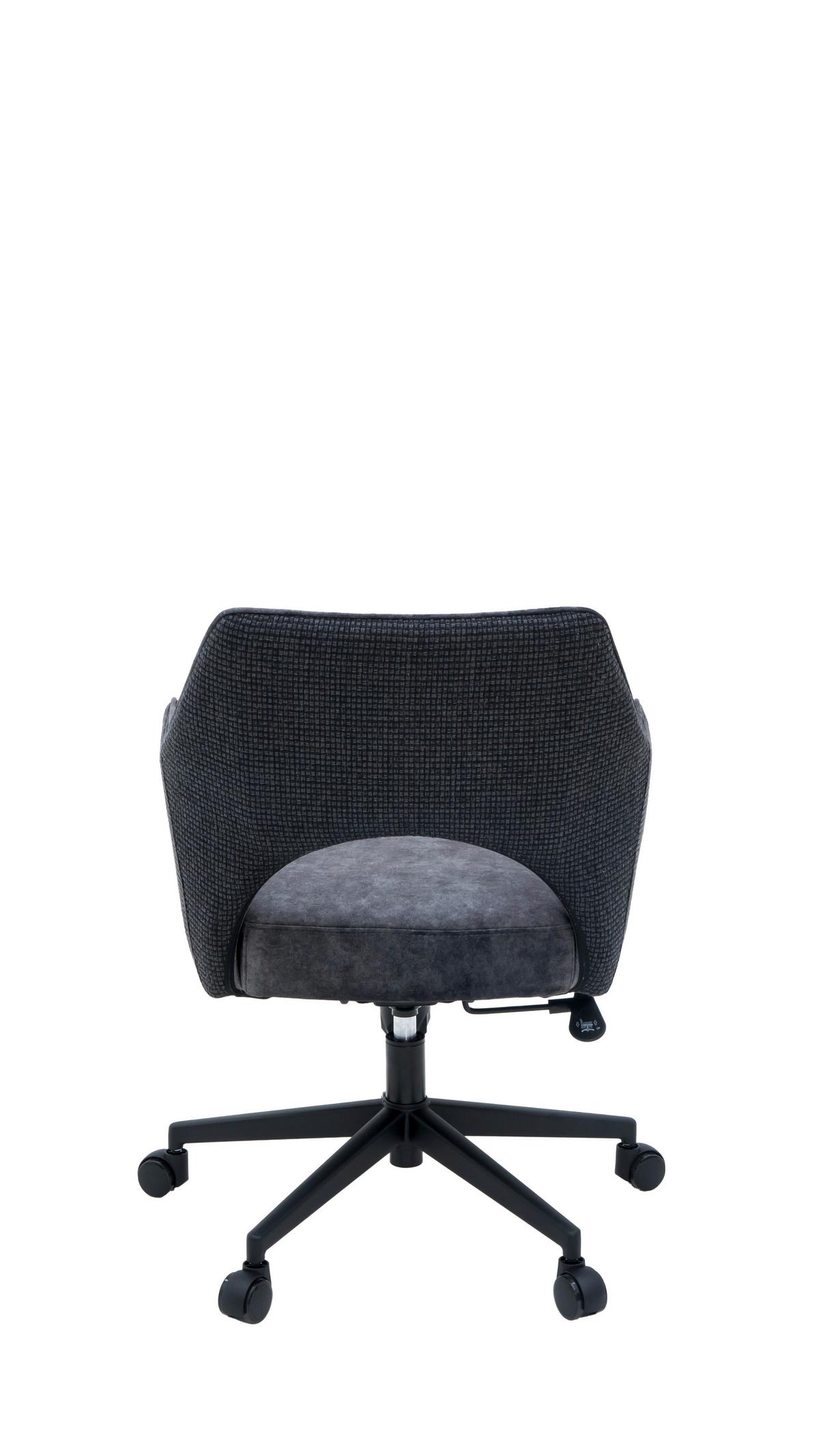 Drehstuhl Valletta Anthrazit/Schwarz - Anthrazit/Schwarz, KONVENTIONELL, Textil/Metall (63/82-88/61cm) - Premium Living