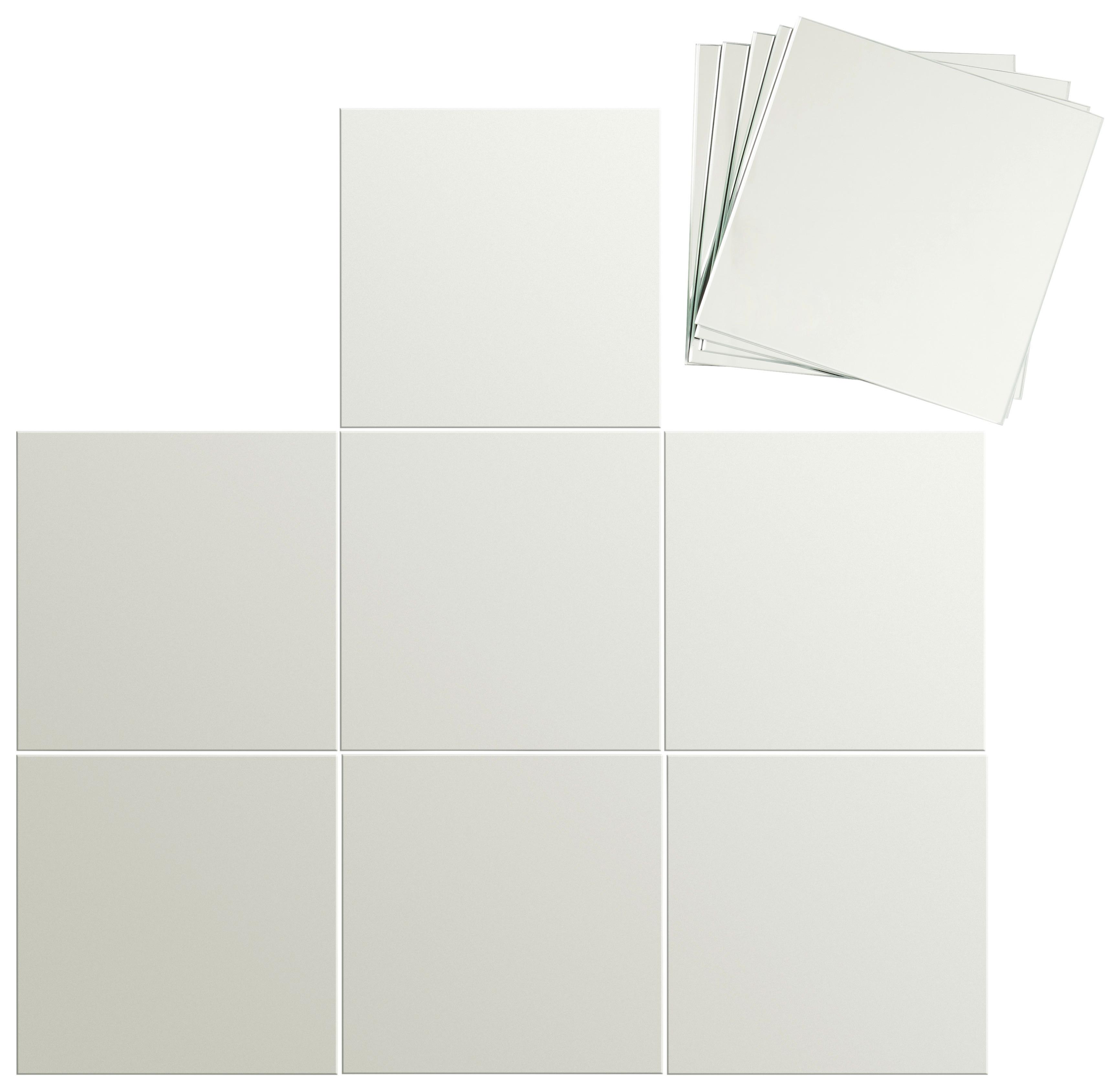 Spiegelfliesenset in Tail Silberfarben - Silberfarben, Glas (15/15cm) - Mömax