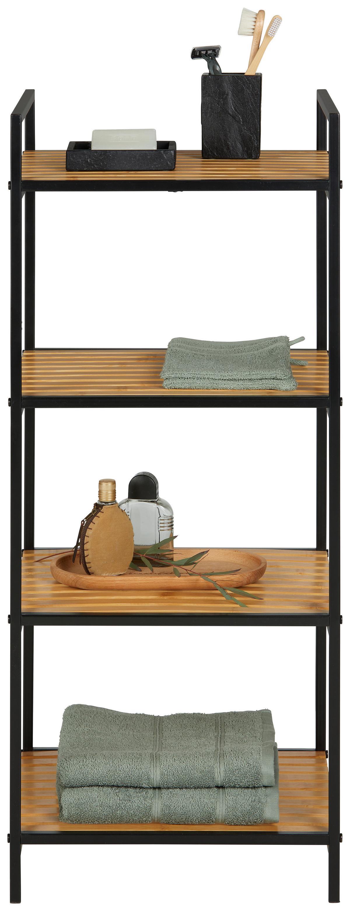 Regal Azra II Naturfarben/Schwarz - Schwarz/Naturfarben, MODERN, Naturmaterialien/Metall (39/95/32,5cm) - Mömax