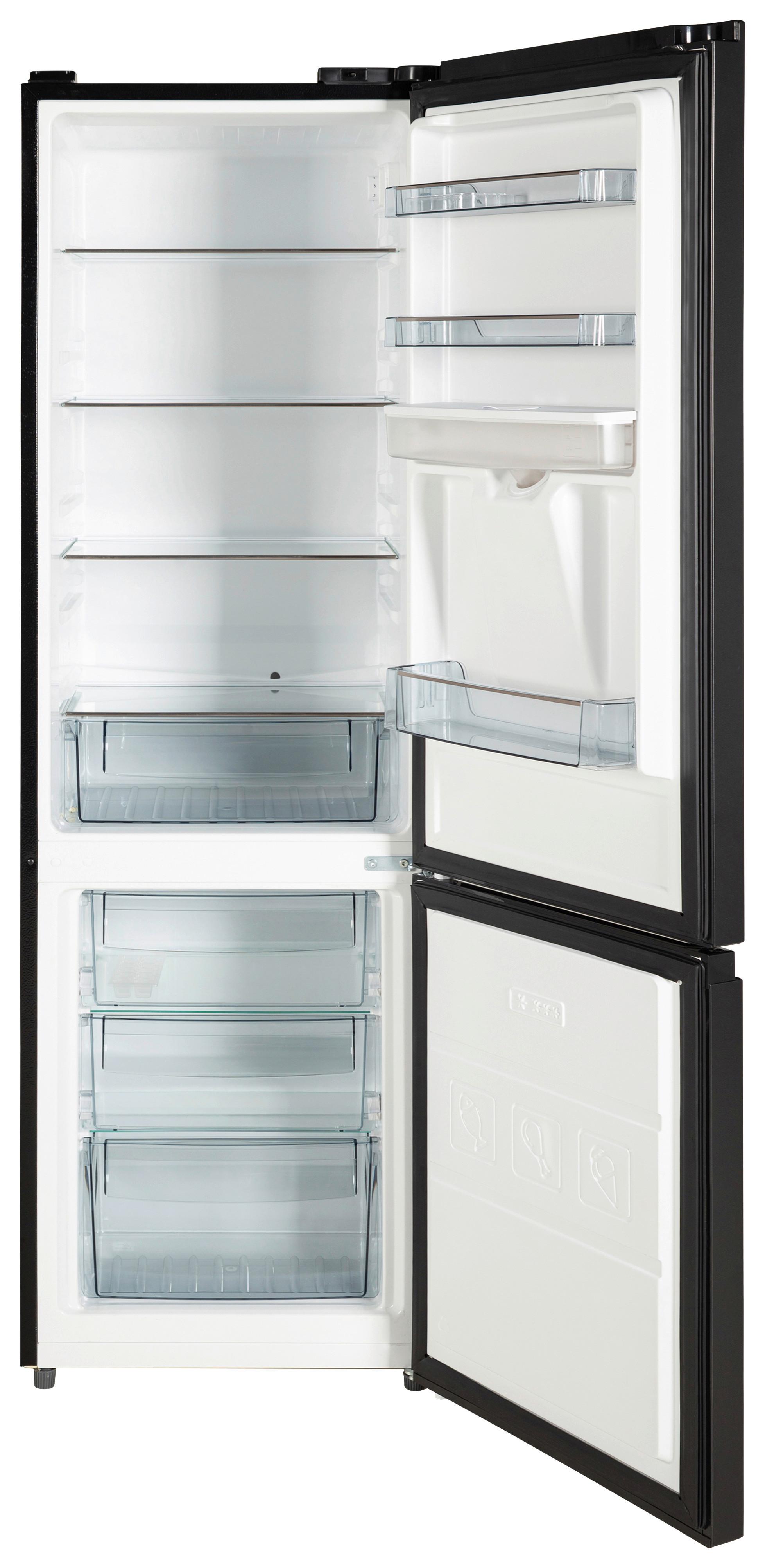 Kühl-Gefrier-Kombination SKHABMFDIWSE Schwarz - Schwarz, Basics, Glas/Metall (54,5/178/54cm) - Mican