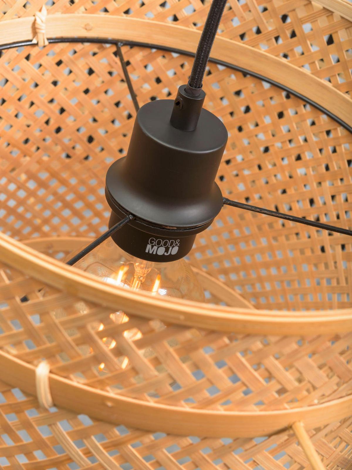 Viseča Svetilka Bhutan, Črna, Bambus - črna/rjava, Design, naravni materiali (43/243/41,5cm) - Good & Mojo