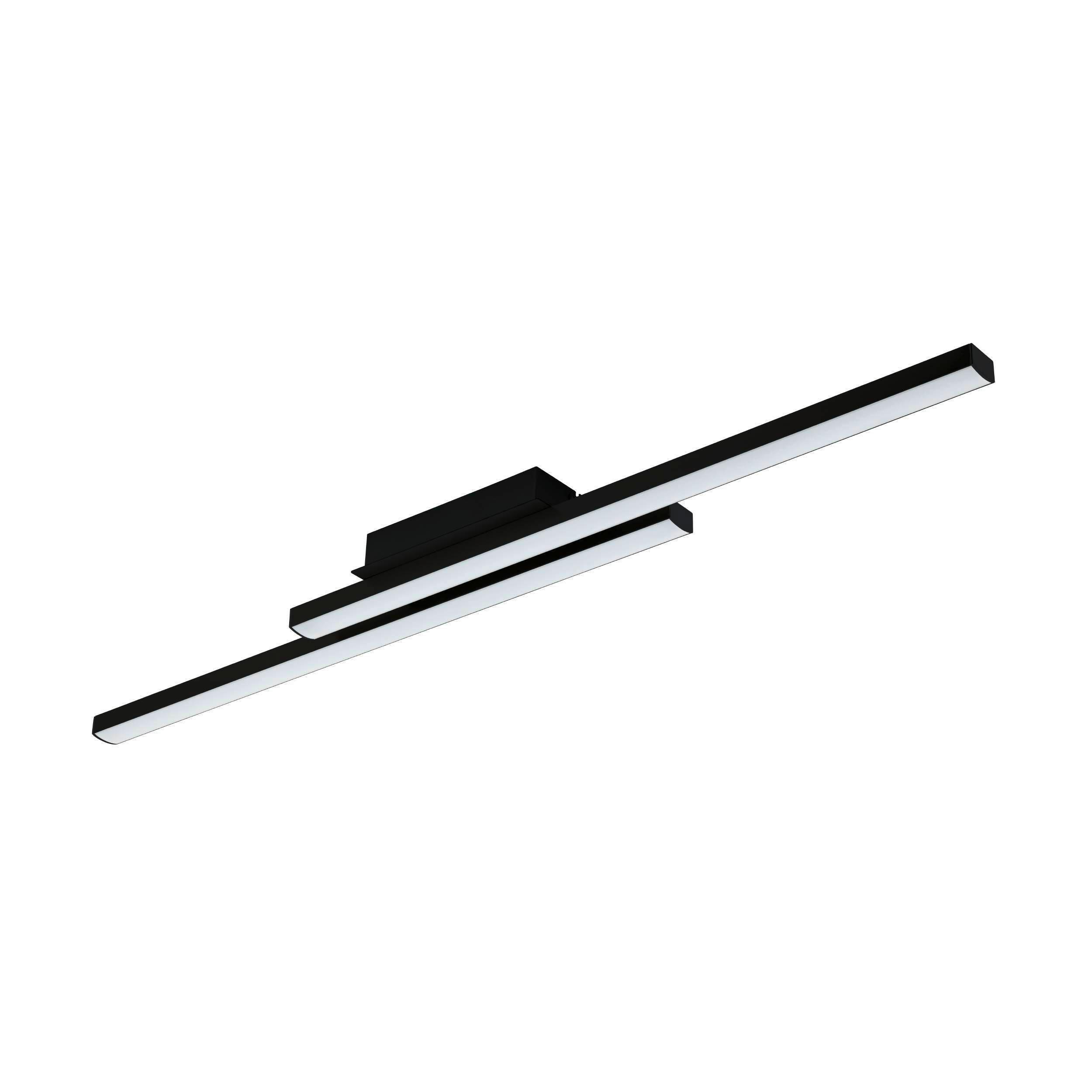 Deckenleuchte Fraioli Schwarz/Weiß max. 16 Watt - Schwarz/Weiß, Design, Kunststoff/Metall (105,5/12/6,5cm) - Connect Z