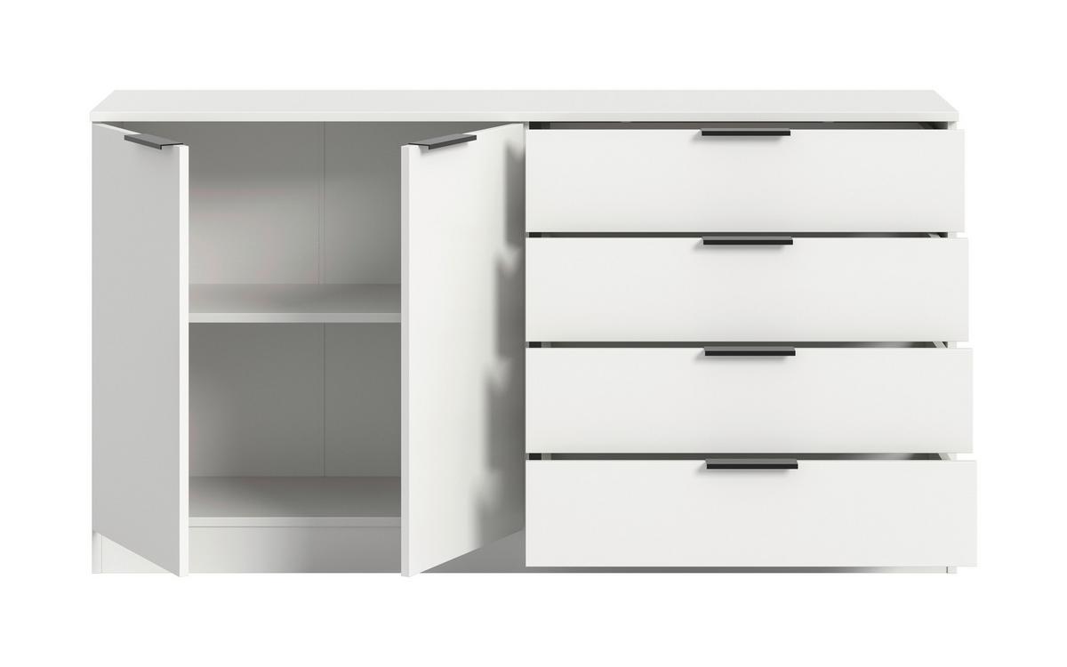 Kommode Kopenhagen Weiß - Schwarz/Weiß, Design, Holzwerkstoff/Kunststoff (148/80/35cm) - Livetastic