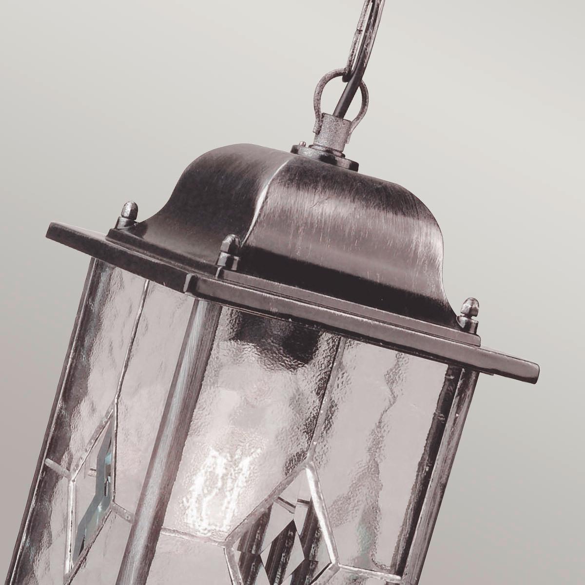Kültéri Függőlámpa Wx9 - fekete/ezüstszínű, Basics, üveg/fém (34/15,9/15,9cm) - Elstead Lighting