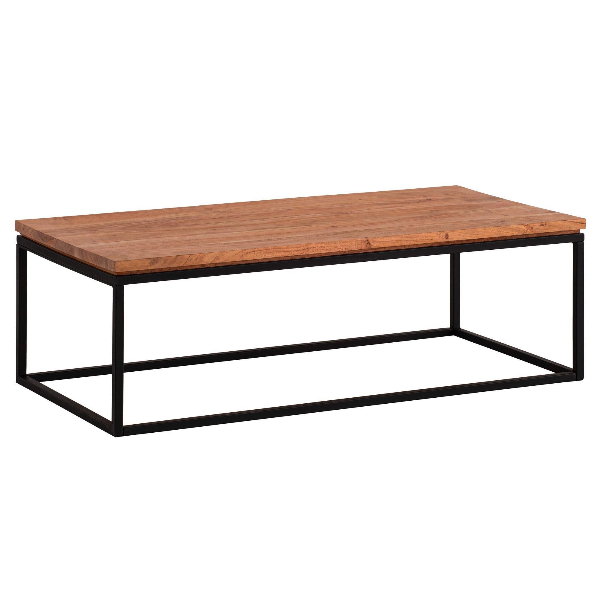 COUCHTISCH WL7.309 - Schwarz/Akaziefarben, Design, Holz/Metall (120/60/40cm) - Livetastic