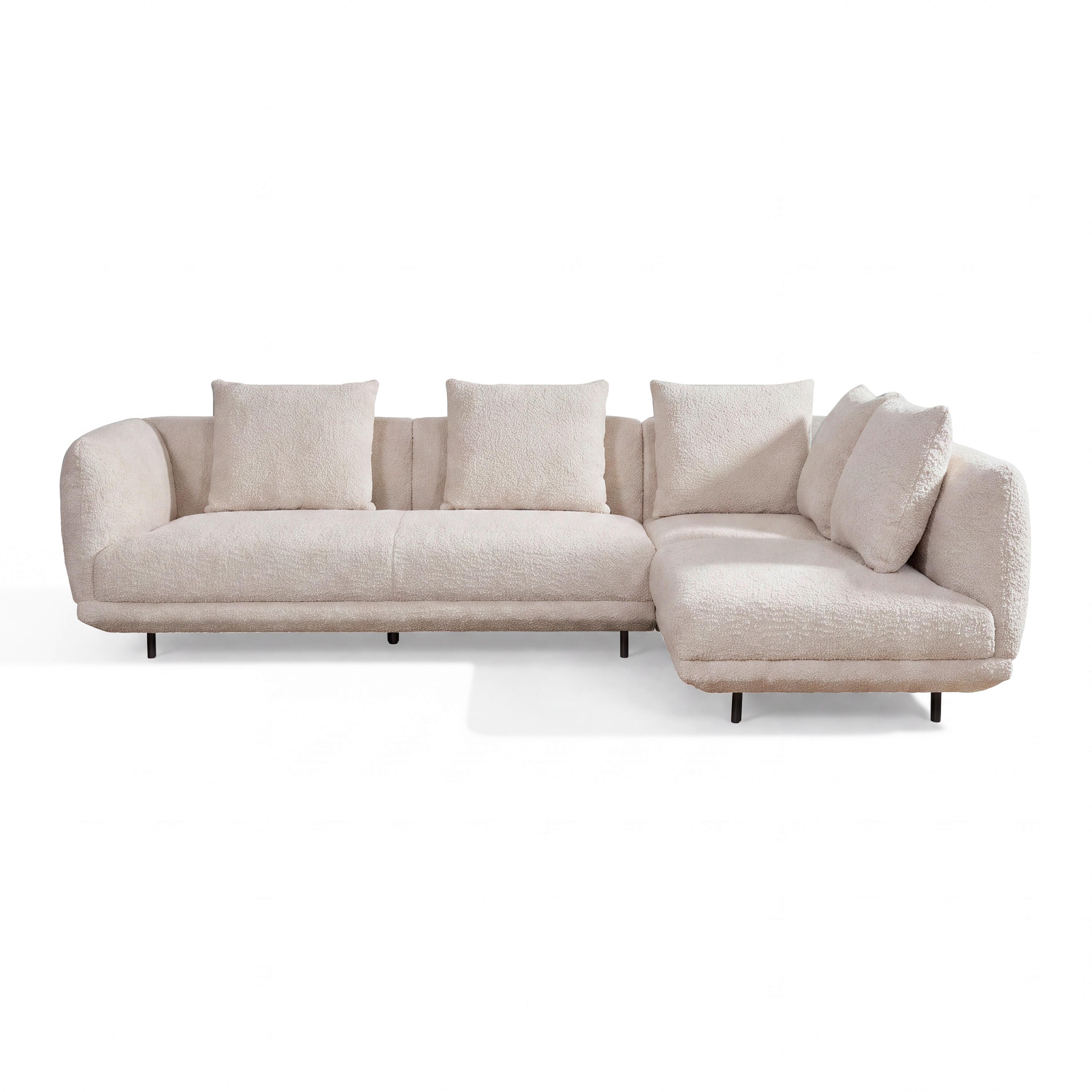 SOFFA CELINA - ljusgrå/svart, Modern, metall/trä (278/175cm) - Bessagi Home