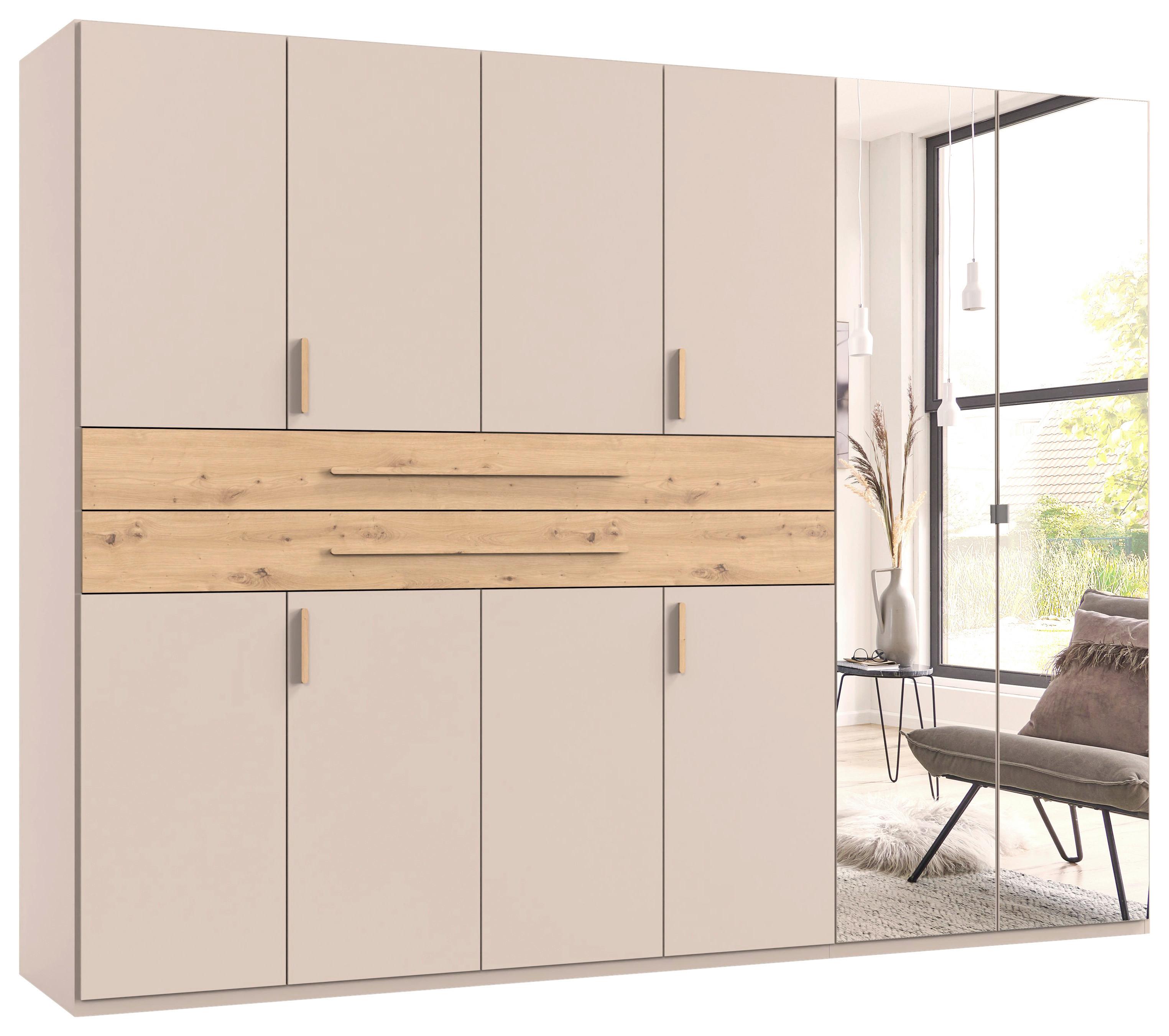 Kleiderschrank Lumio Kaschmir/Eiche Artisan - Kaschmir/Eiche Artisan, KONVENTIONELL, Glas/Holzwerkstoff (270/208/58cm) - Modern Living