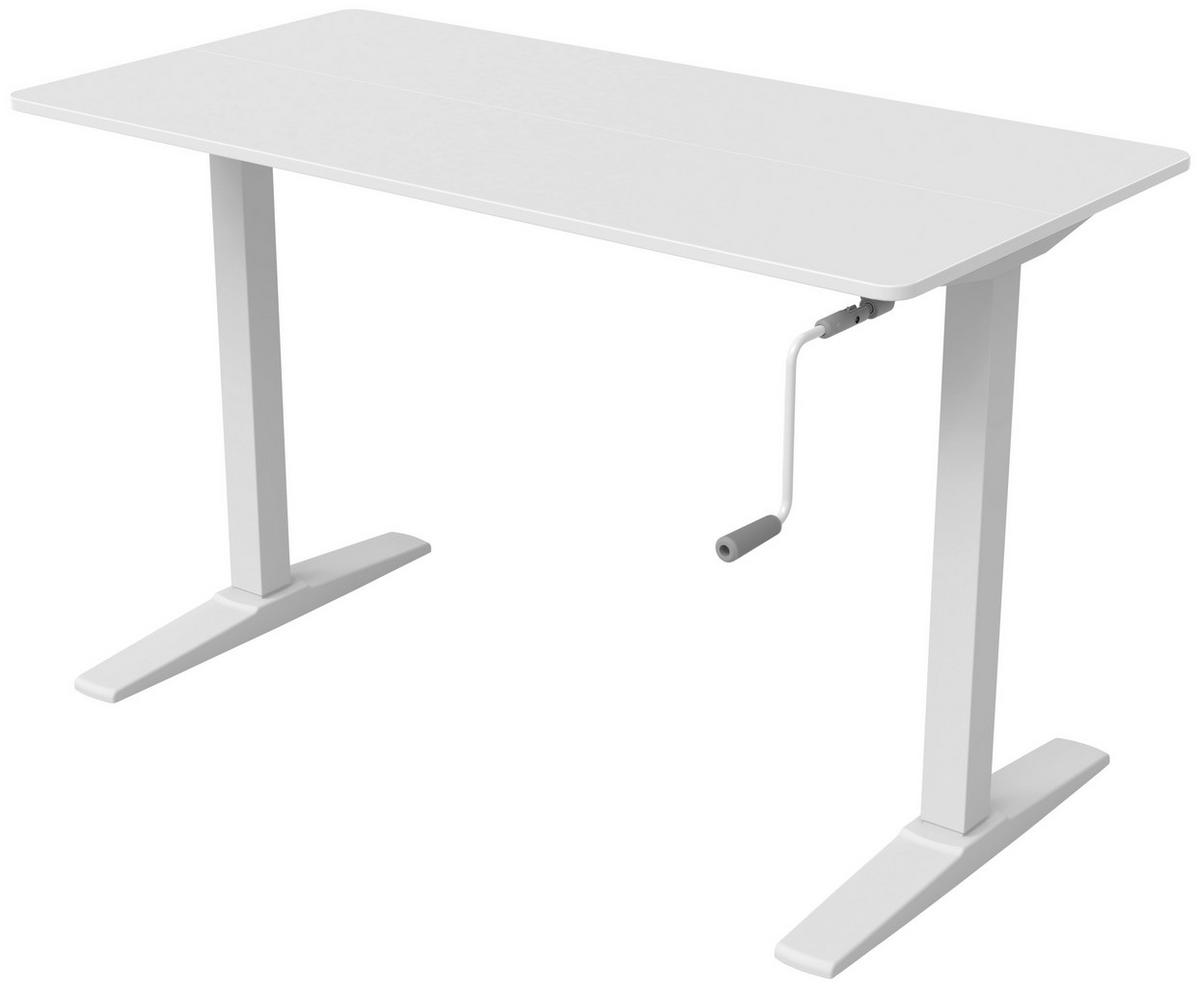 BIURKO KAMIL - biały, Modern, materiał drewnopochodny/tworzywo sztuczne (120/75-120/60cm) - MID.YOU