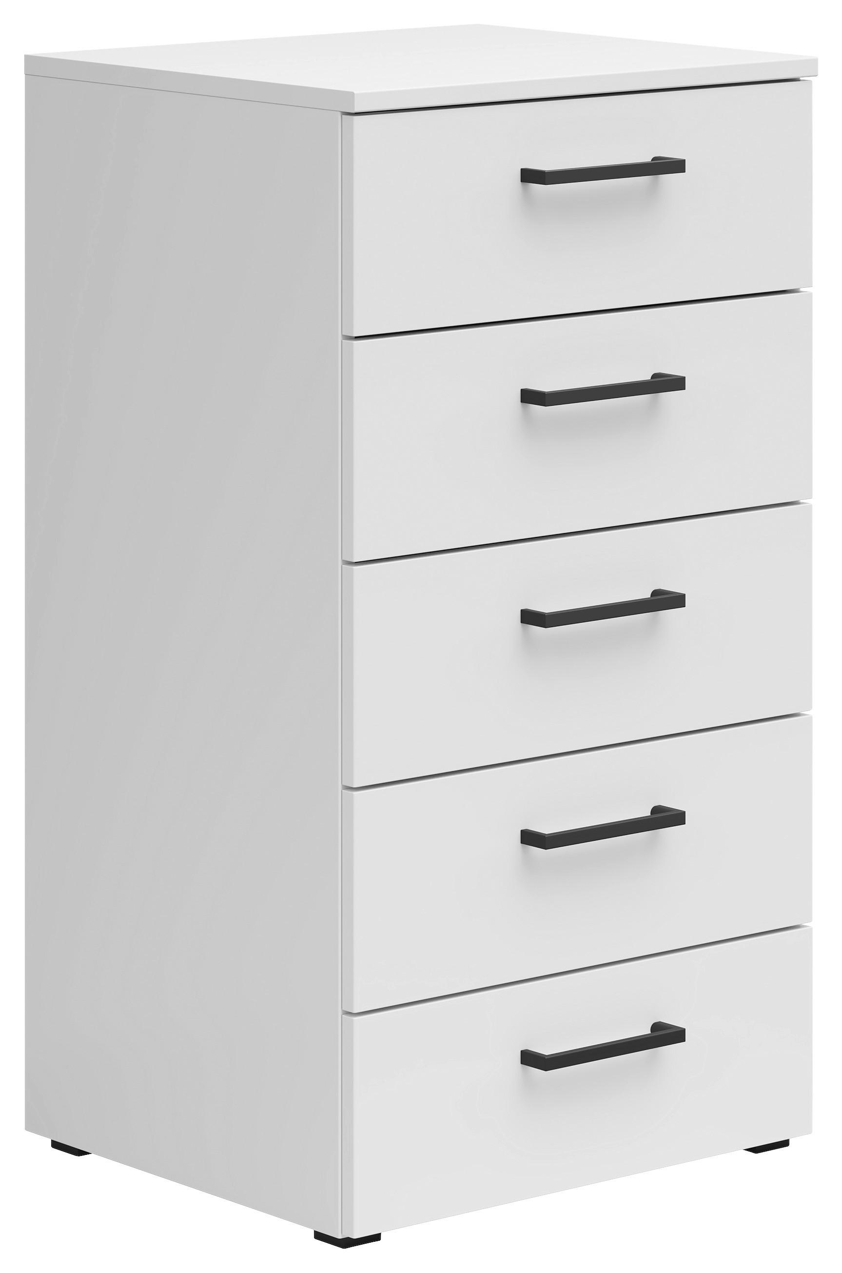 Kommode Multistauraum Weiß - Anthrazit/Schwarz, MODERN, Holzwerkstoff/Kunststoff (45/83/40cm) - Mömax