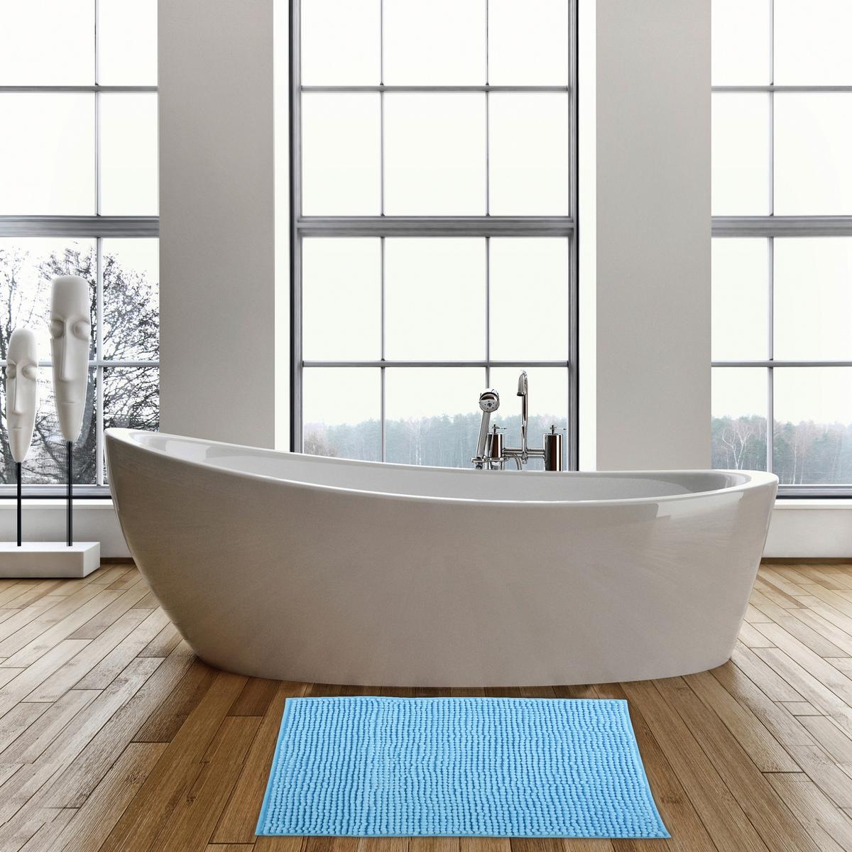 Badteppich 144506 Chenille - Hellblau, Konventionell (50/80cm) - Spirella