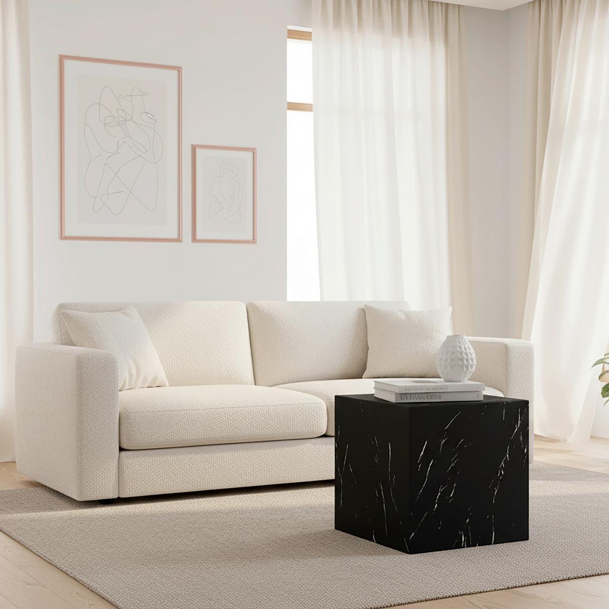 Măsuță de cafea EZRA - negru, Modern, material pe bază de lemn (40/45,5/40cm) - Bessagi Home