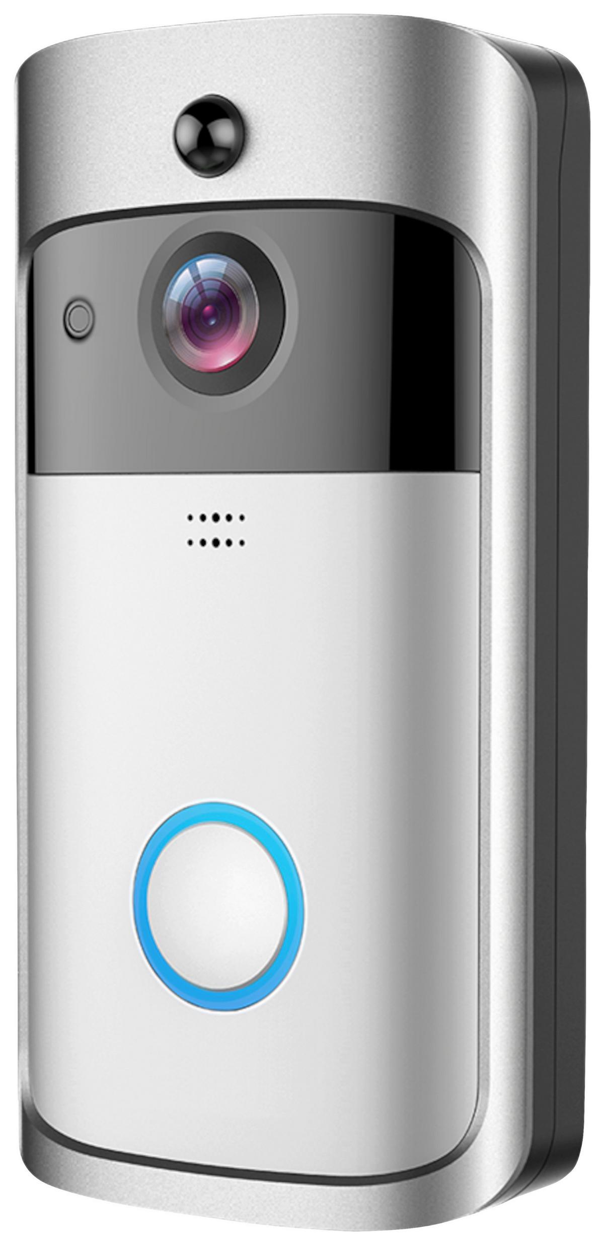 DZWONEK DO DRZWI RING *SH* - kolor srebrny/czarny, Basics, tworzywo sztuczne (7/3/14cm) - Ambia Garden