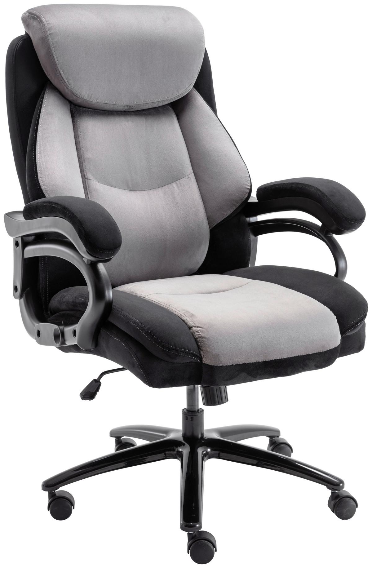 Chefsessel Alwin in Grau/Schwarz - Schwarz/Grau, Modern, Holz/Kunststoff (84/119/67cm) - Mömax