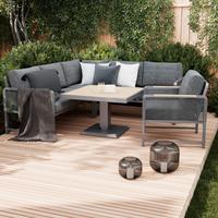 Loungegarnitur Washington Grau/Naturfarben, 4-teilig - Anthrazit/Naturfarben, Modern, Kunststoff/Textil (192/73/70cm) - Mömax