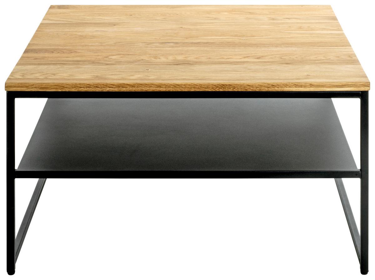 STOLIK KAWOWY SACRAMENTO - kolor dębowy/czarny, Design, metal/drewno (70/70/40cm)