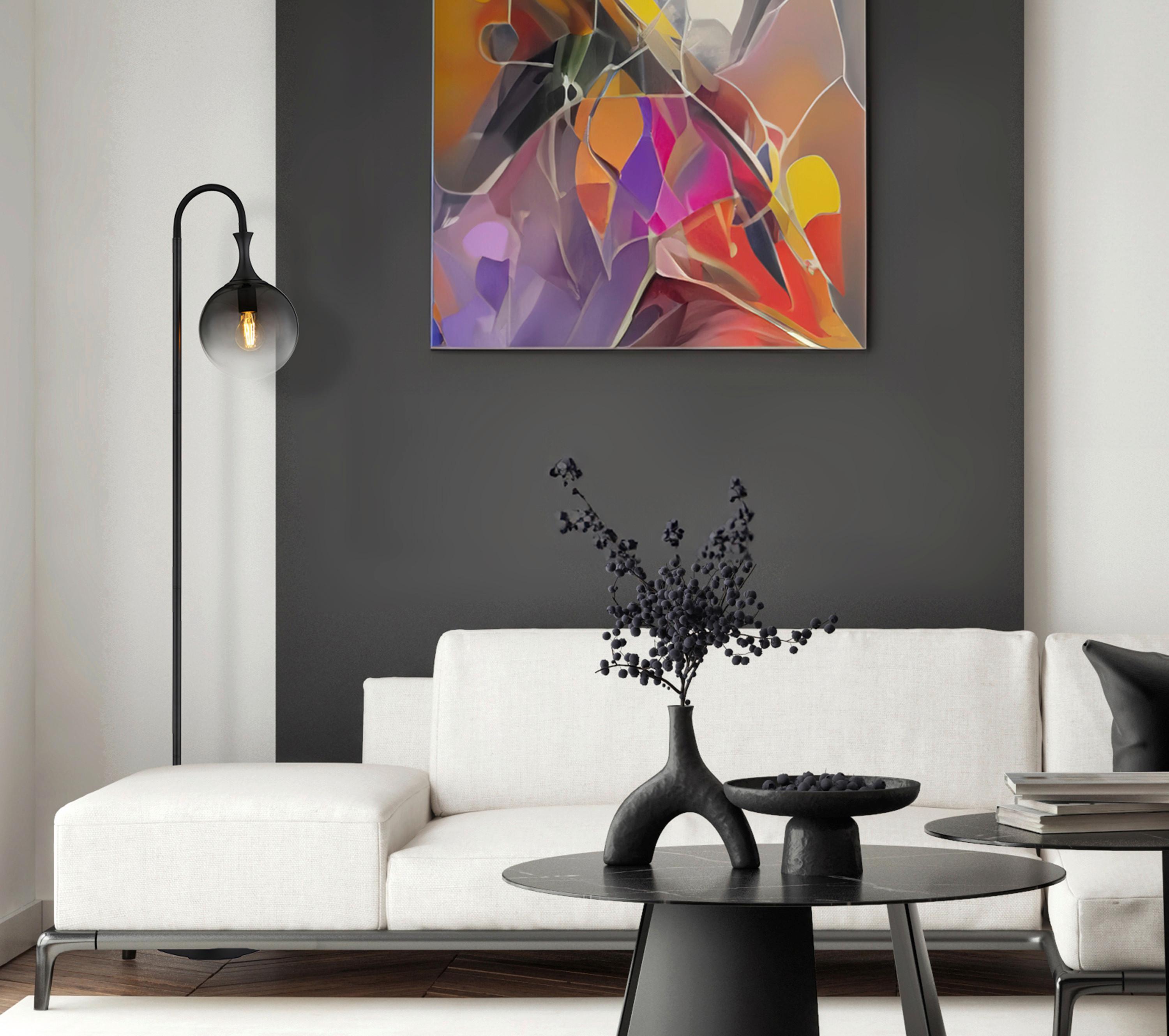 Podna Svjetiljka Dalton - siva/crna, Design, staklo/metal (29/25/152cm) - Globo