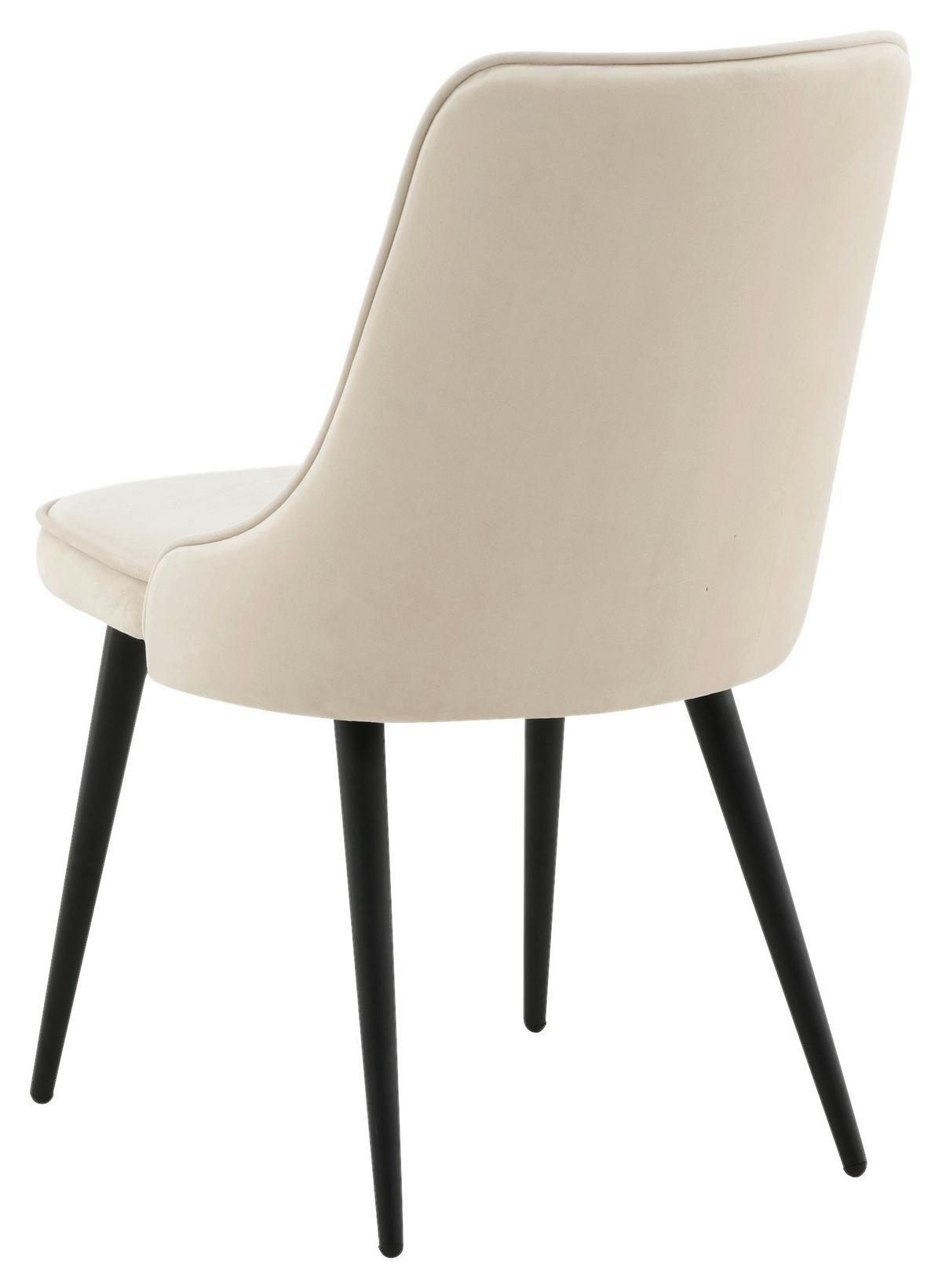 STUHL-SET VELVET DELUXE - Beige/Schwarz, Design, Kunststoff/Textil (50/88.5/66cm) - Livetastic