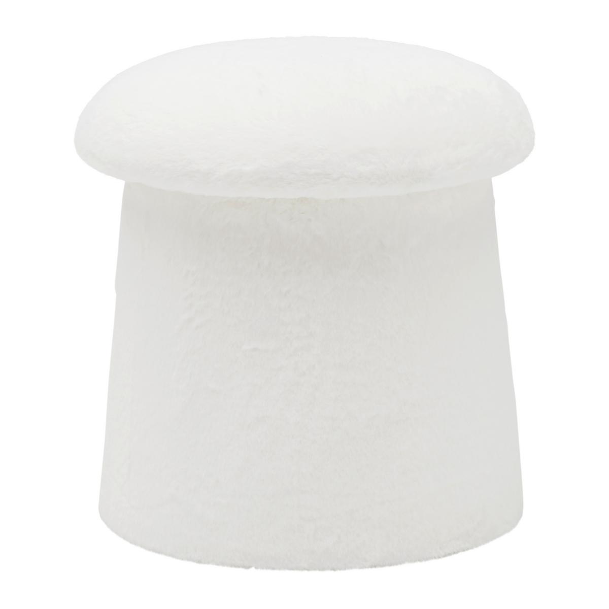 HOCKER FUNGI -TREND- - Weiss/Beige, Romantik / Landhaus, Holzwerkstoff/Textil (41/43/41cm) - Premium Living