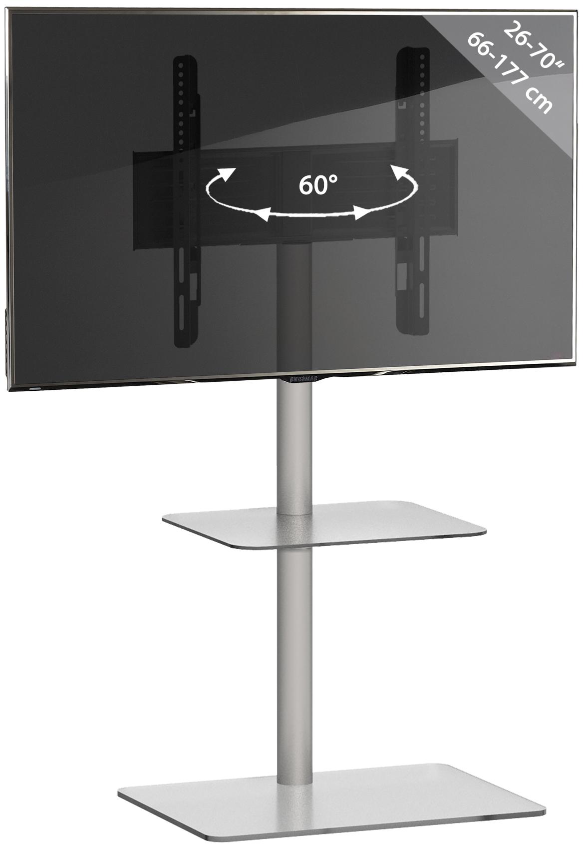 Stojalo Za Tv Alani - srebrne barve/prozorno, Basics, kovina/steklo (60/100/45cm) - MID.YOU