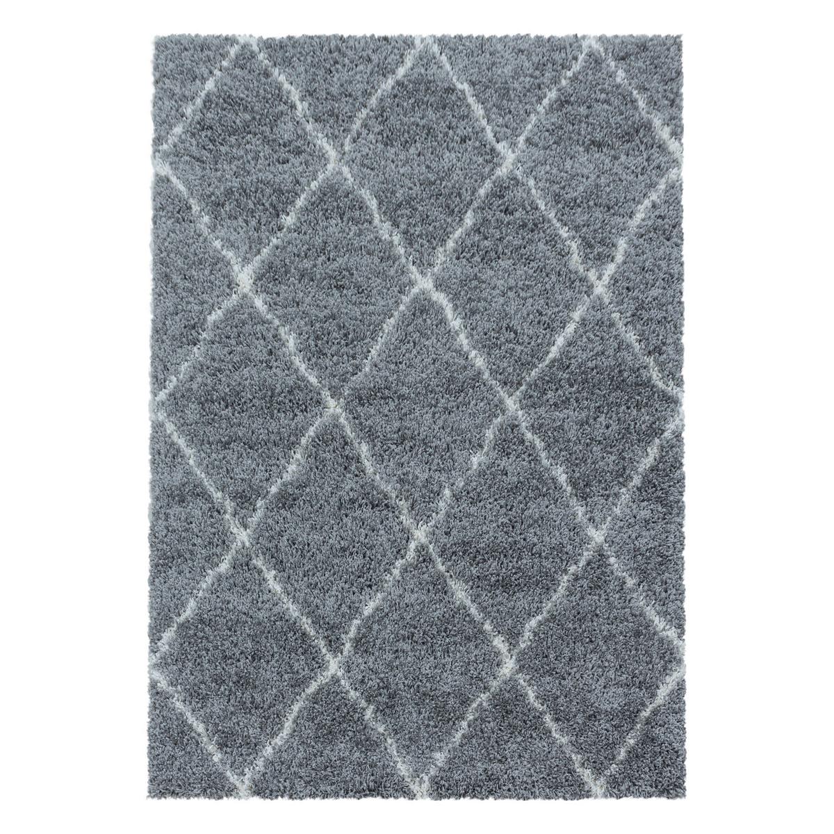 Hochflorteppich Alvor Grau ca. 80x150cm - Grau, Basics, Textil (80/150cm)