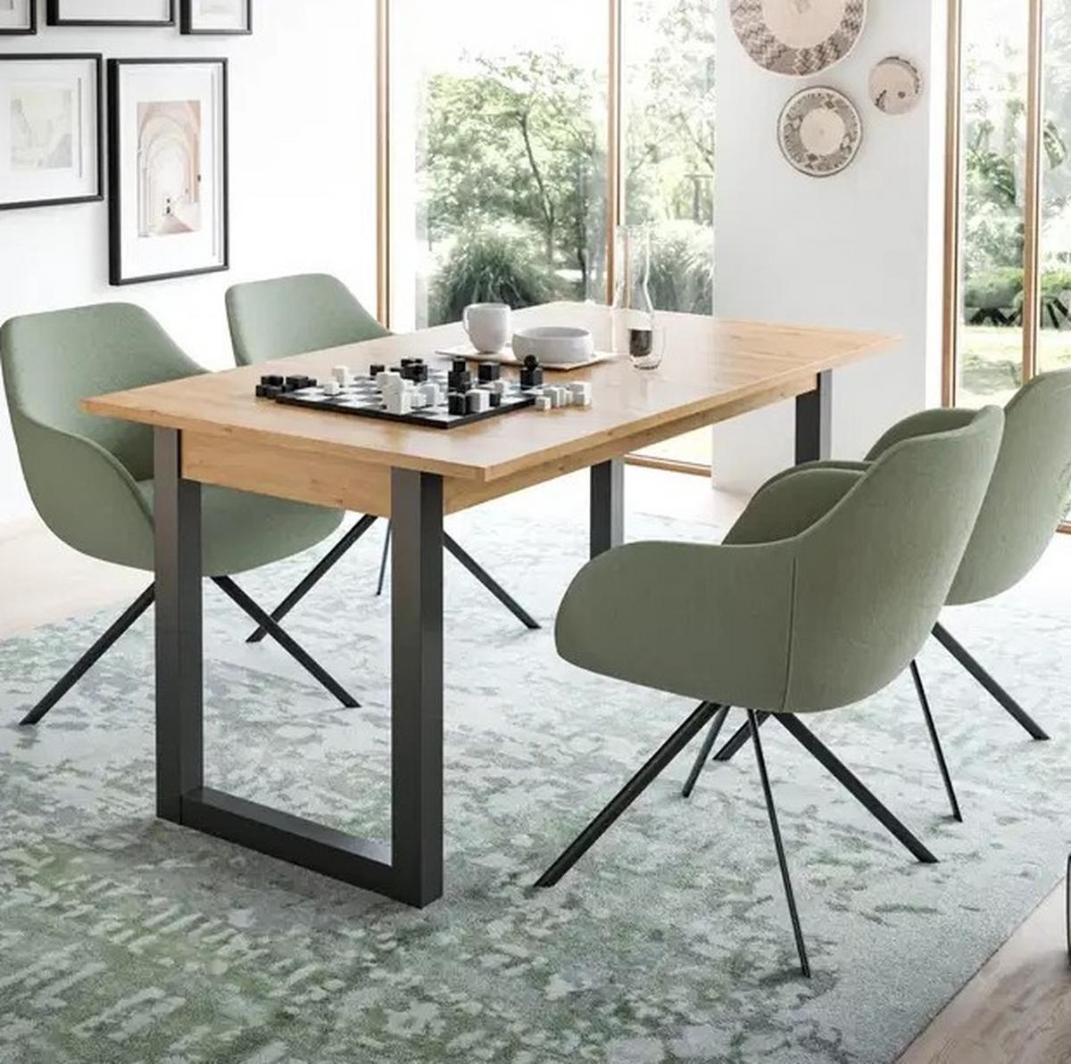 Raztegljiva Miza Seattle 150 Az, Barva Hrasta, Temno Siva - antracit/hrast artisan, Konvencionalno, leseni material (150-190cm) - MID.YOU