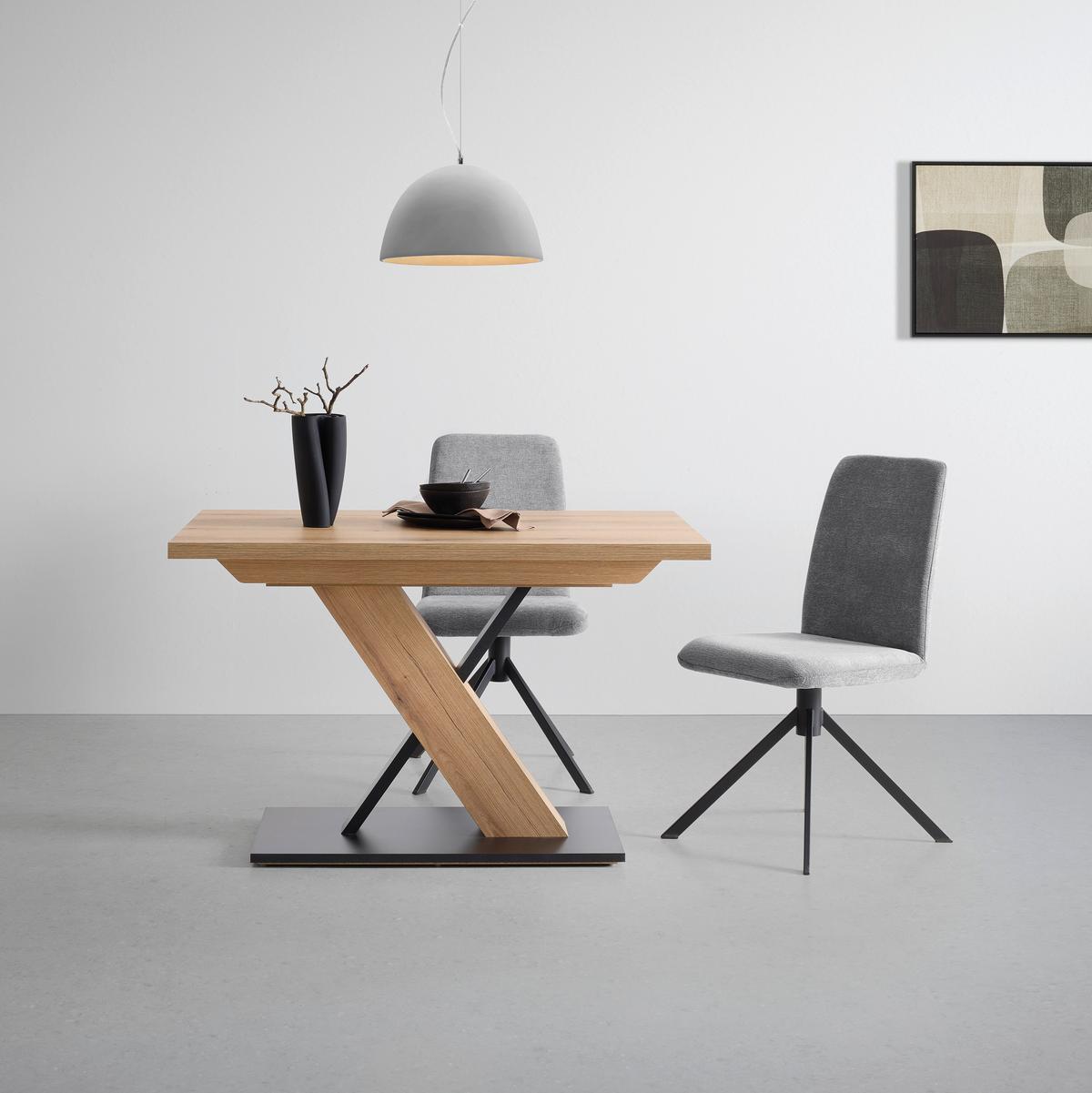 Esstisch Kassel Schwarz/Eichefarben - Eichefarben/Schwarz, MODERN, Holzwerkstoff (120/80/76cm) - Based