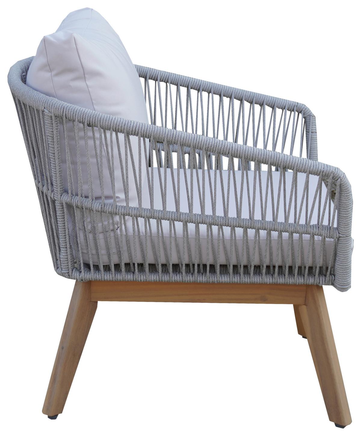 Gartenset Michi 1 Grau/Akaziefarben, 4-teilig - Grau/Akaziefarben, MODERN, Holz/Metall (82/55/40cm) - Mömax