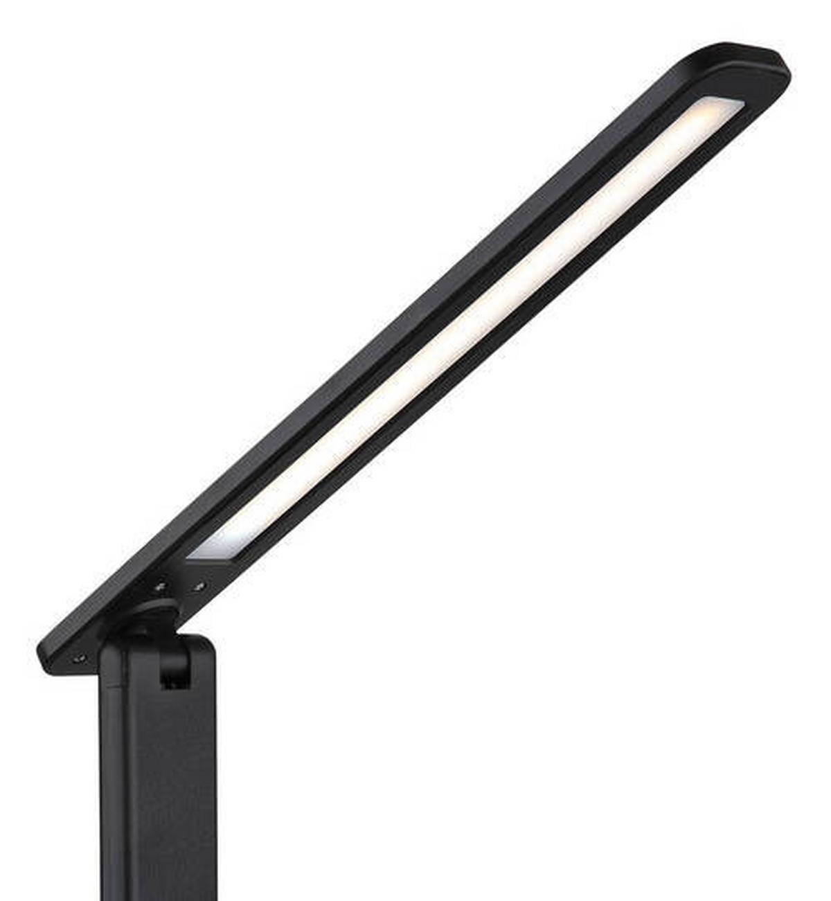LED-Schreibtischleuchte Brighton max. 5 Watt - Opal/Schwarz, Design, Leder/Kunststoff (28/11,5/50cm) - Globo