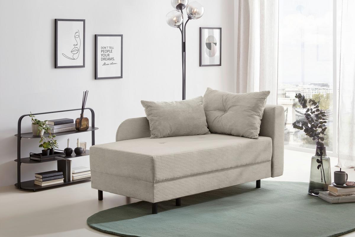 Liege Nova Beige - Beige/Schwarz, MODERN, Holz/Textil (145/62/85cm) - Mömax