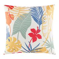 Outdoor-Kissen Palmblatt Gelb/Blau/Pink ca. 45x45cm - Blau/Pink, KONVENTIONELL, Textil (45/45cm) - Modern Living