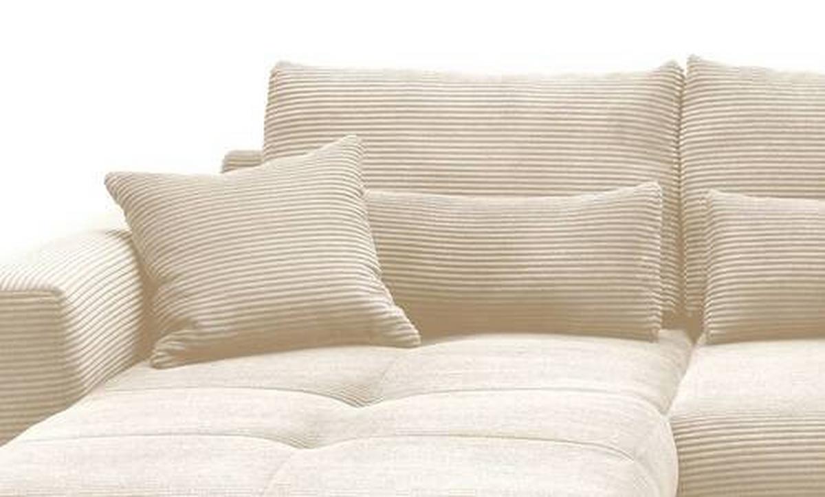 Wohnlandschaft Frederico Beige Cord - Beige/Schwarz, MODERN, Holz/Textil (188/302cm) - MID.YOU