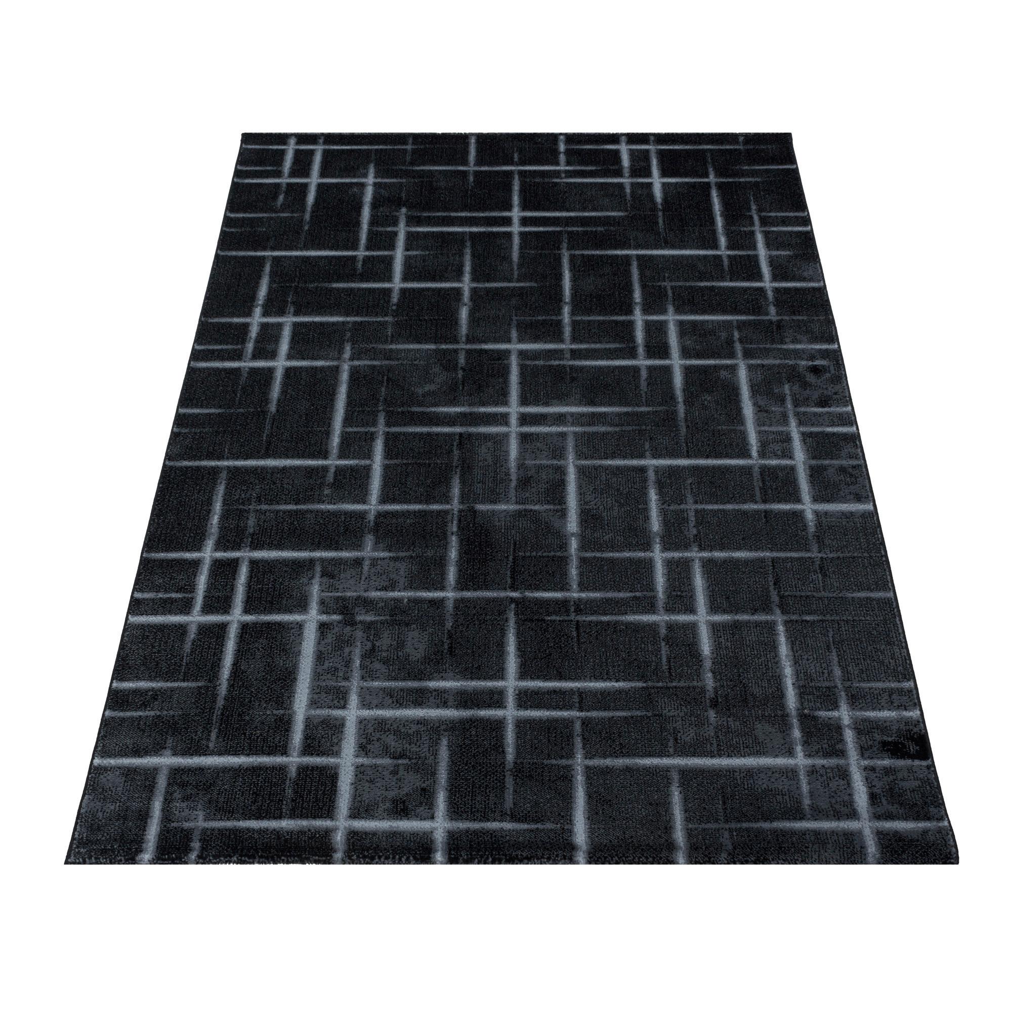 Webteppich Costa Schwarz ca. 120x170cm - Schwarz, Design, Textil (120/170cm)