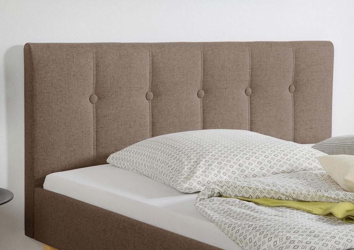 Polsterbett Kenny Hellbraun ca. 140x200 cm - Hellbraun/Naturfarben, MODERN, Holz/Textil (140/200cm) - Livetastic