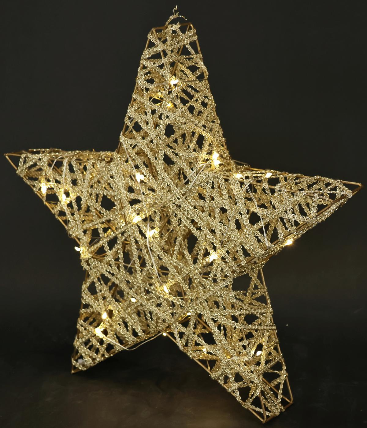 GWIAZDA DEKORACYJNA 244491GO - żółty, Basics (35cm) - X-Mas