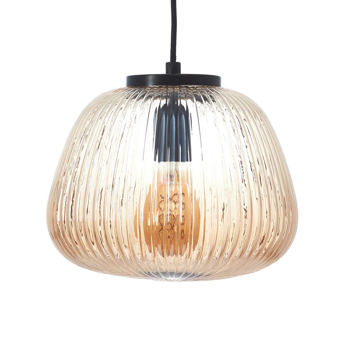 Hängeleuchte Kaizen Bernsteinfarben max. 40 Watt - Bernsteinfarben, Design, Glas/Metall (25/176cm) - Brilliant