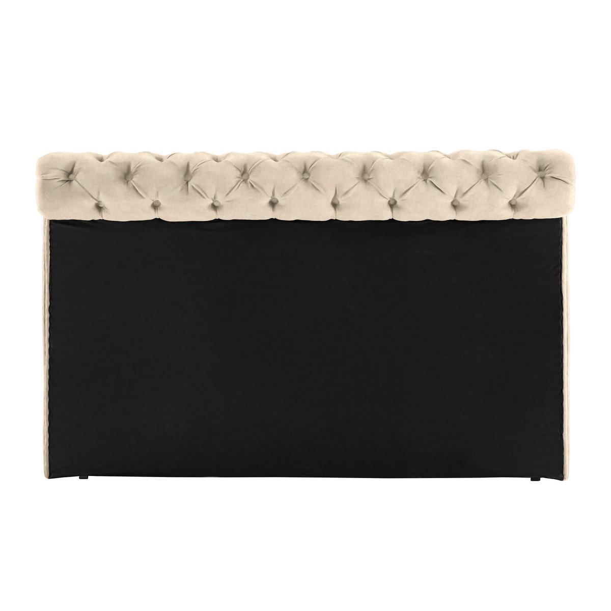 Boxspringbett Queen in Sahara ca. 180x200cm - Chromfarben/Goldfarben, KONVENTIONELL, Textil (180/200cm) - Premium Living