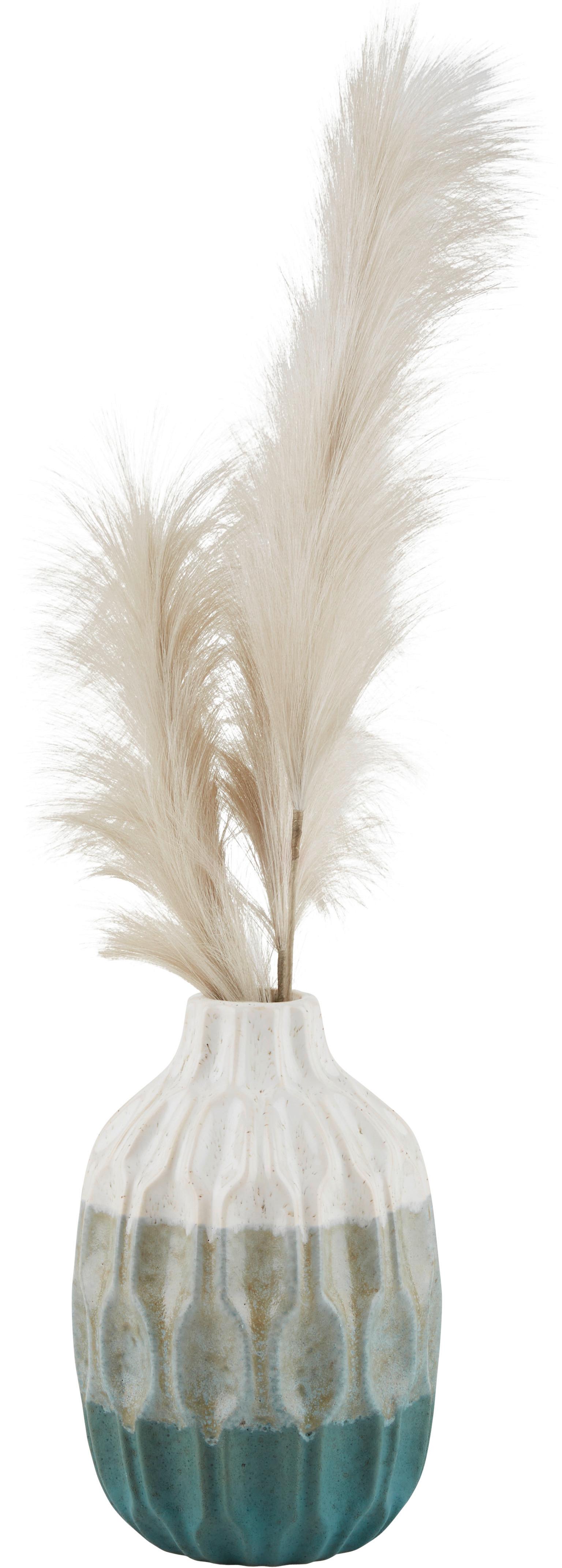 Vaza Inma I -Paz- - krem barve/zelena, Basics, keramika (17/25cm) - Premium Living