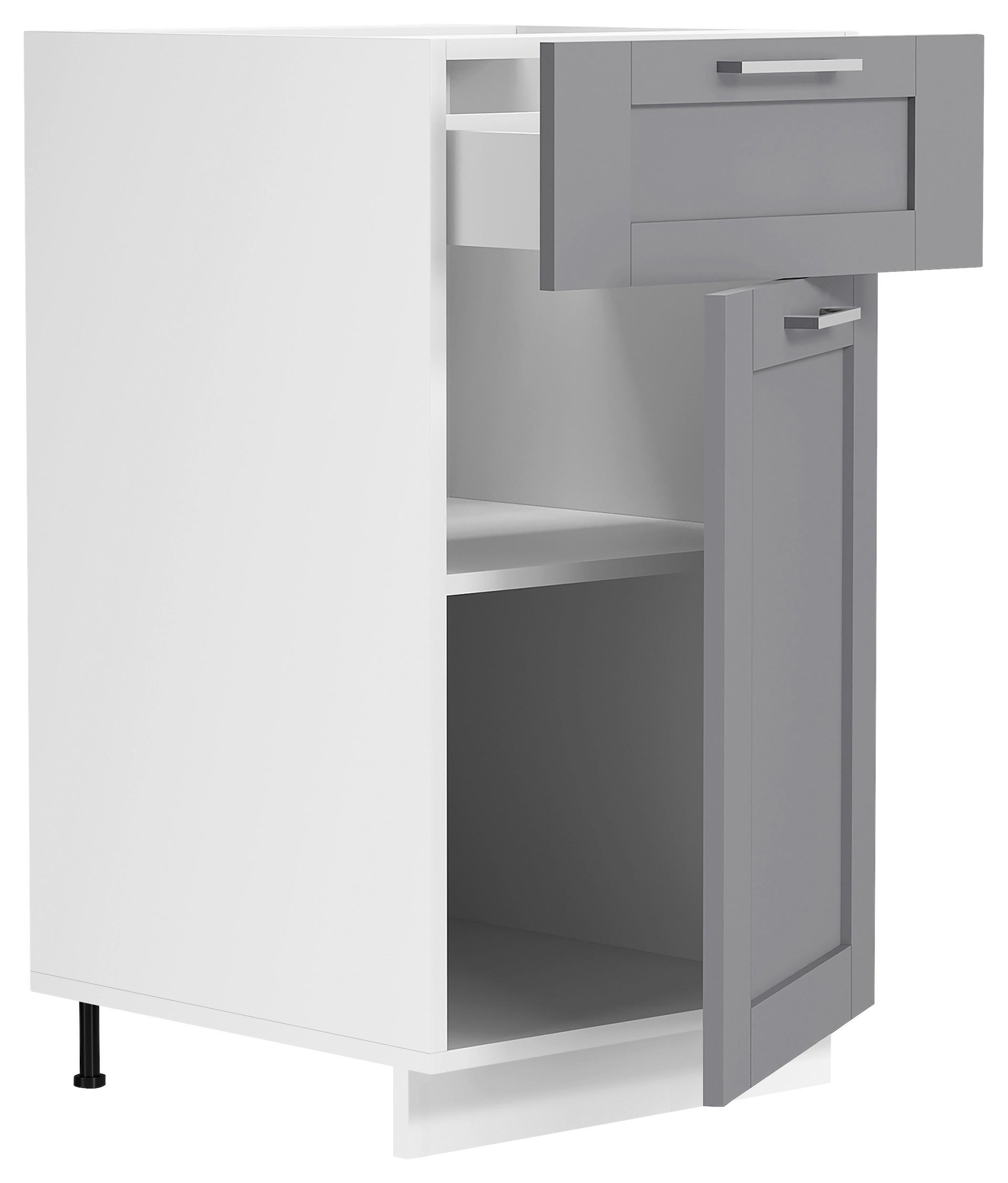 KÜCHENUNTERSCHRANK COLURA - Weiss/Anthrazit, Trend, Holzwerkstoff/Kunststoff (40/82/46cm) - MID.YOU