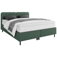 Boxbett Livetto Grün ca. 140x200cm - Schwarz/Grün, KONVENTIONELL, Holzwerkstoff/Textil (140/200cm) - Mömax
