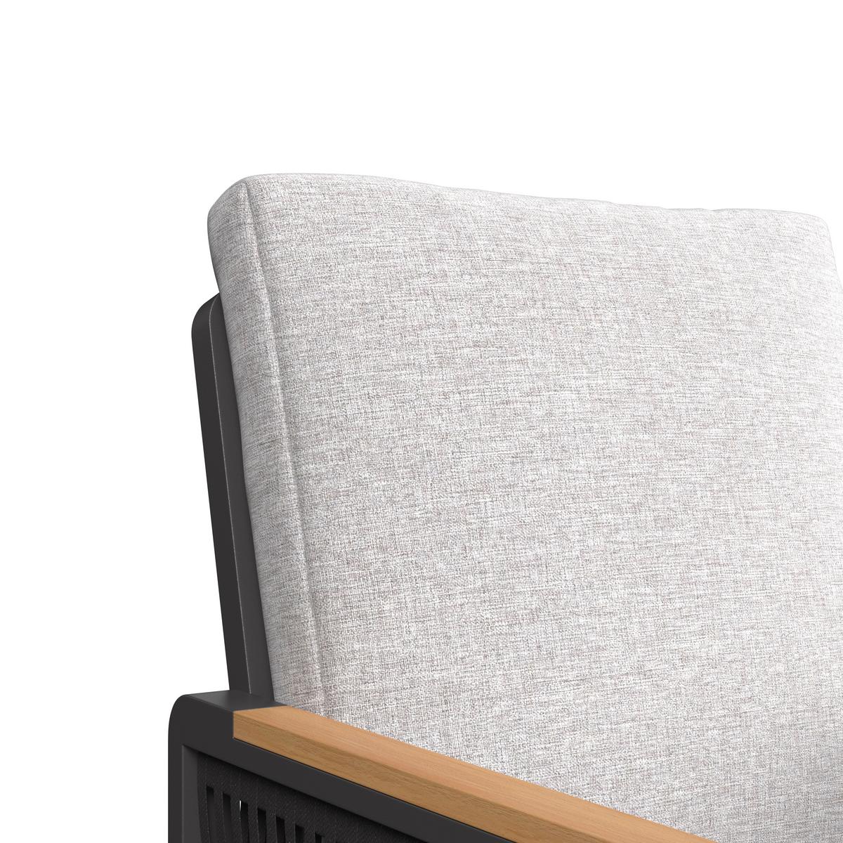 Gartentischgruppe Washington 1 Naturfarben/Grau, 5-teilig - Dunkelgrau/Naturfarben, Basics, Kunststoff/Textil (89/89/75cm)