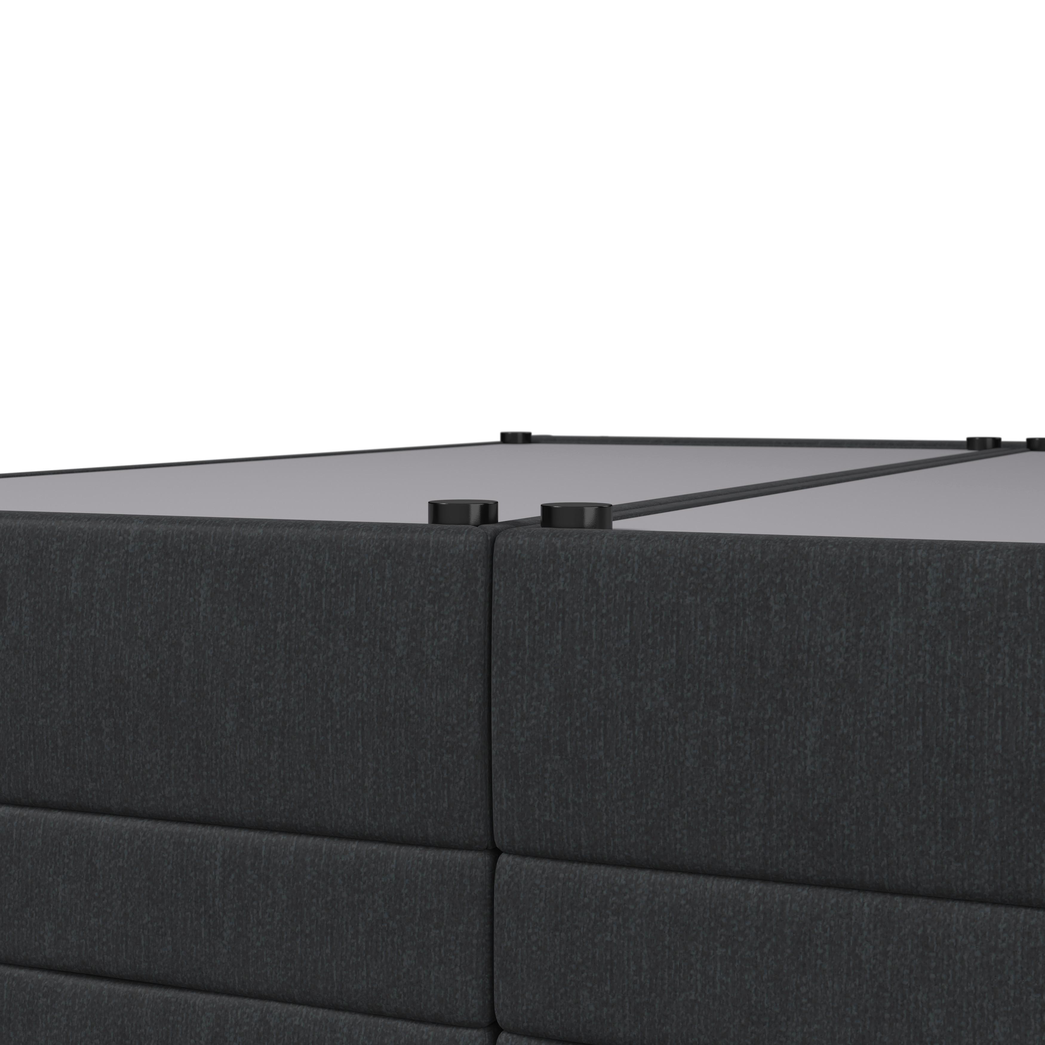 KONTINENTALSÄNG ARIA - mörkgrå/svart, Modern, trä/textil (180/200cm) - Bessagi Home